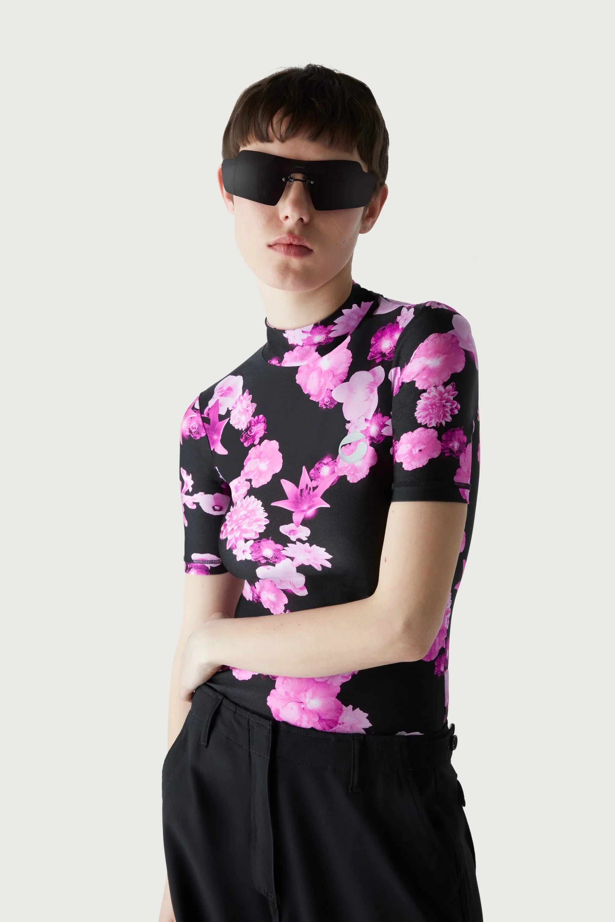 High Neck Fitted Top Pink