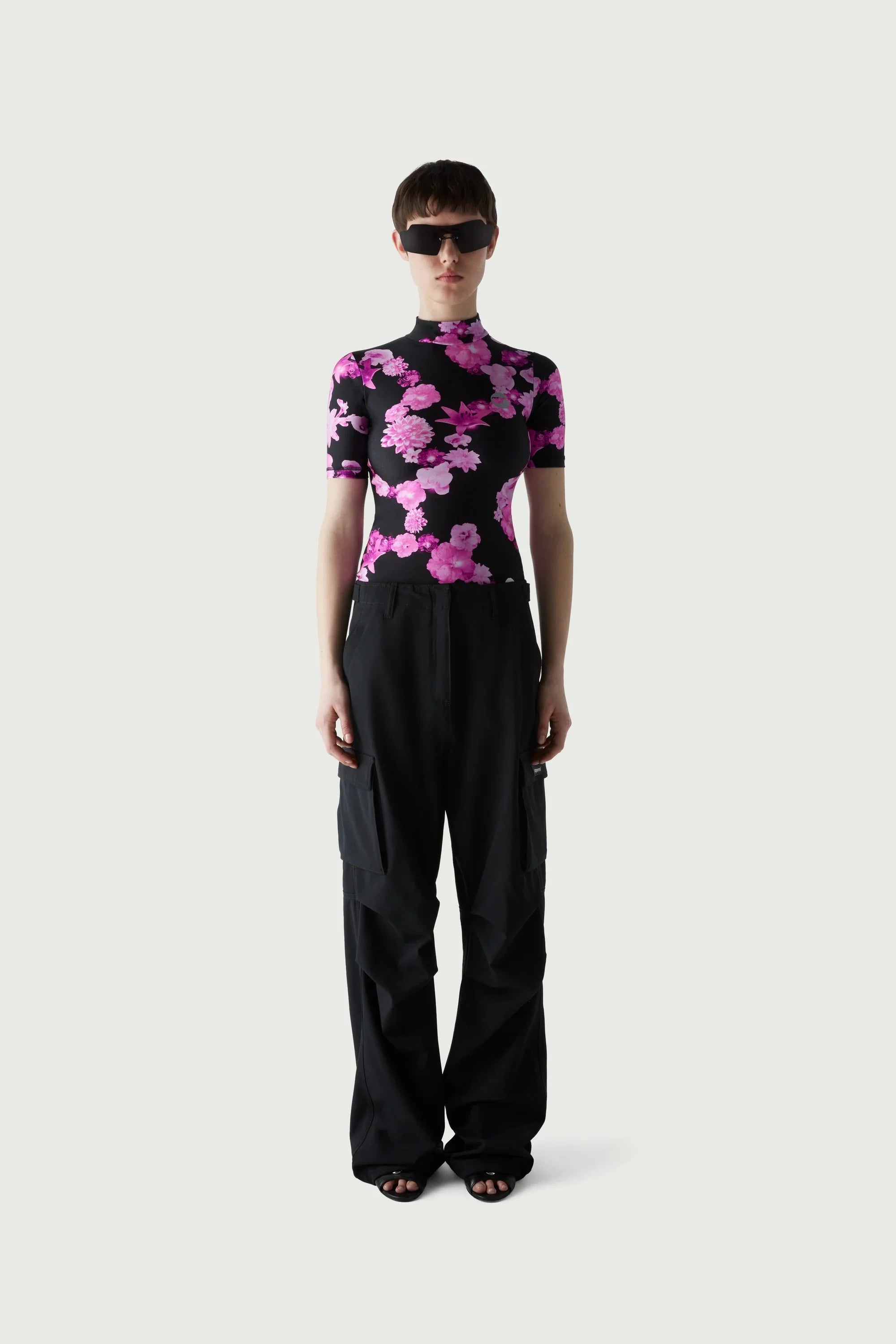 High Neck Fitted Top Pink