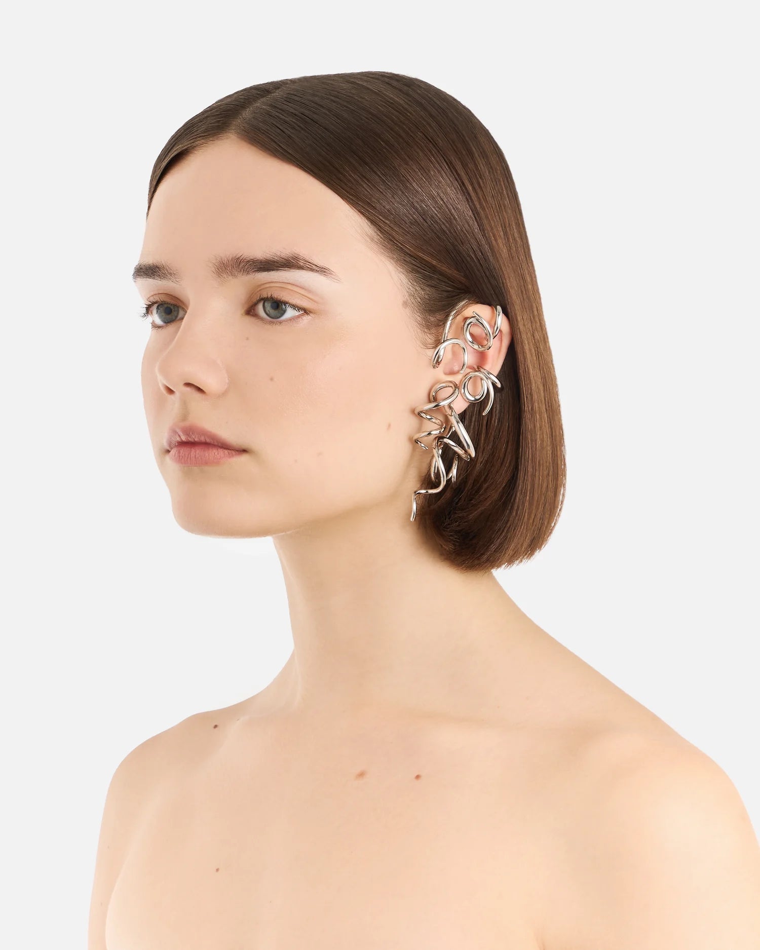 Ivy set of Earrings and large Earcuffs Gold