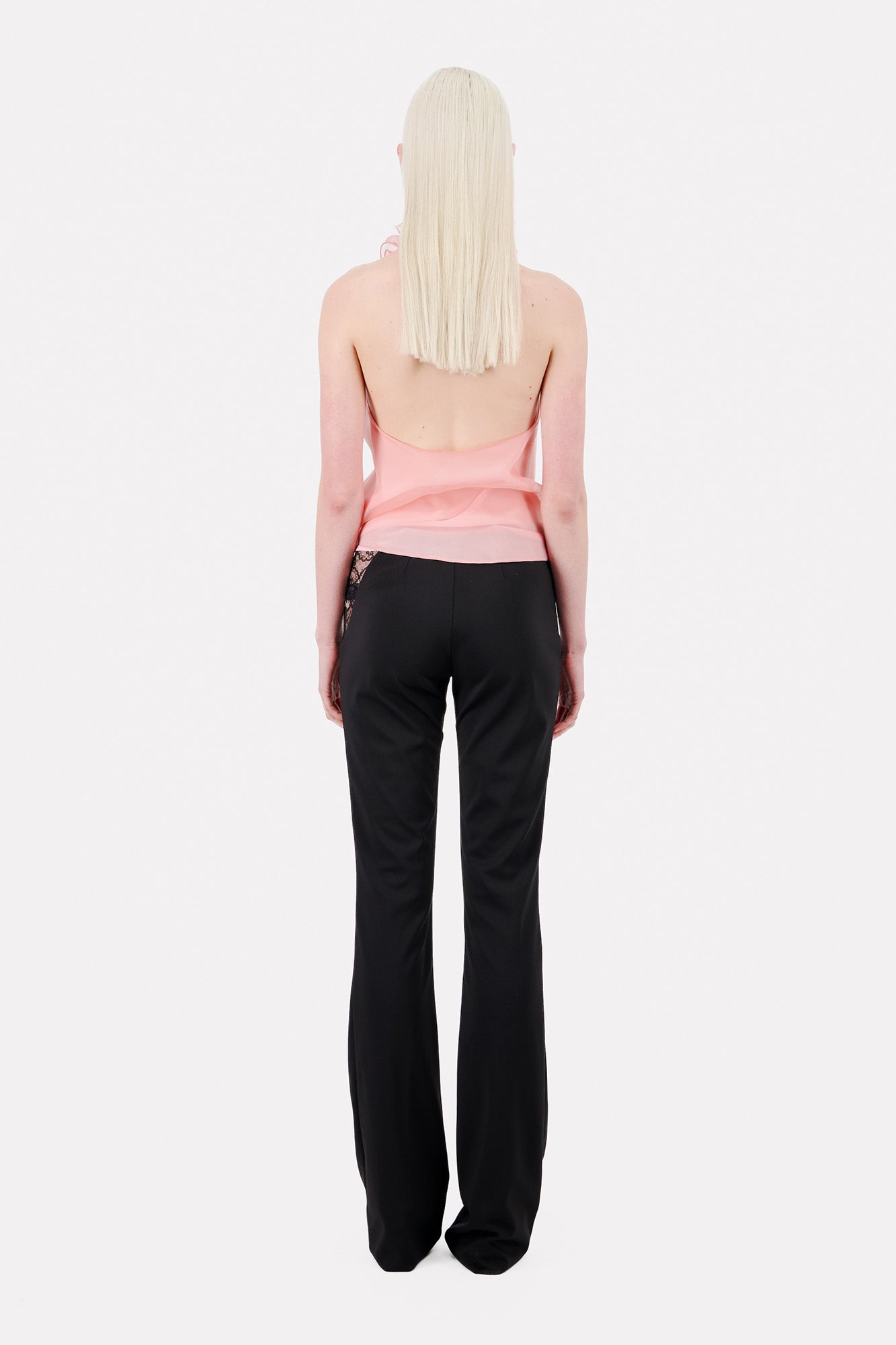 STRAIGHT LEG LEGGINGS WITH LACE HIP CUTOUT