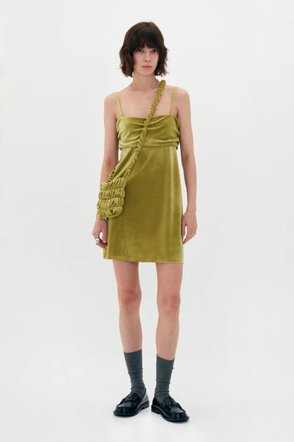 GREEN VELVET SLEEVELESS TOP