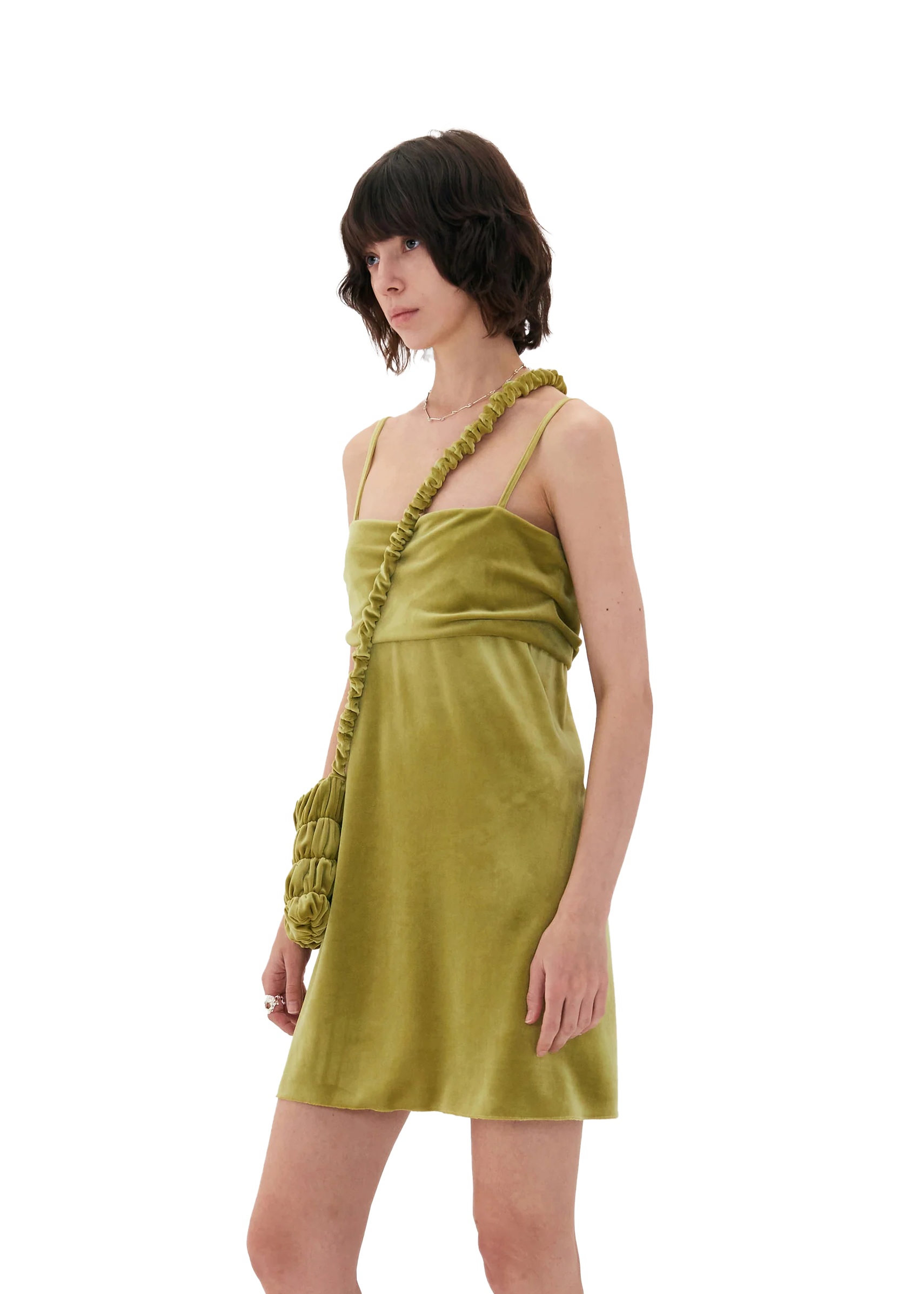 GREEN VELVET SLEEVELESS TOP