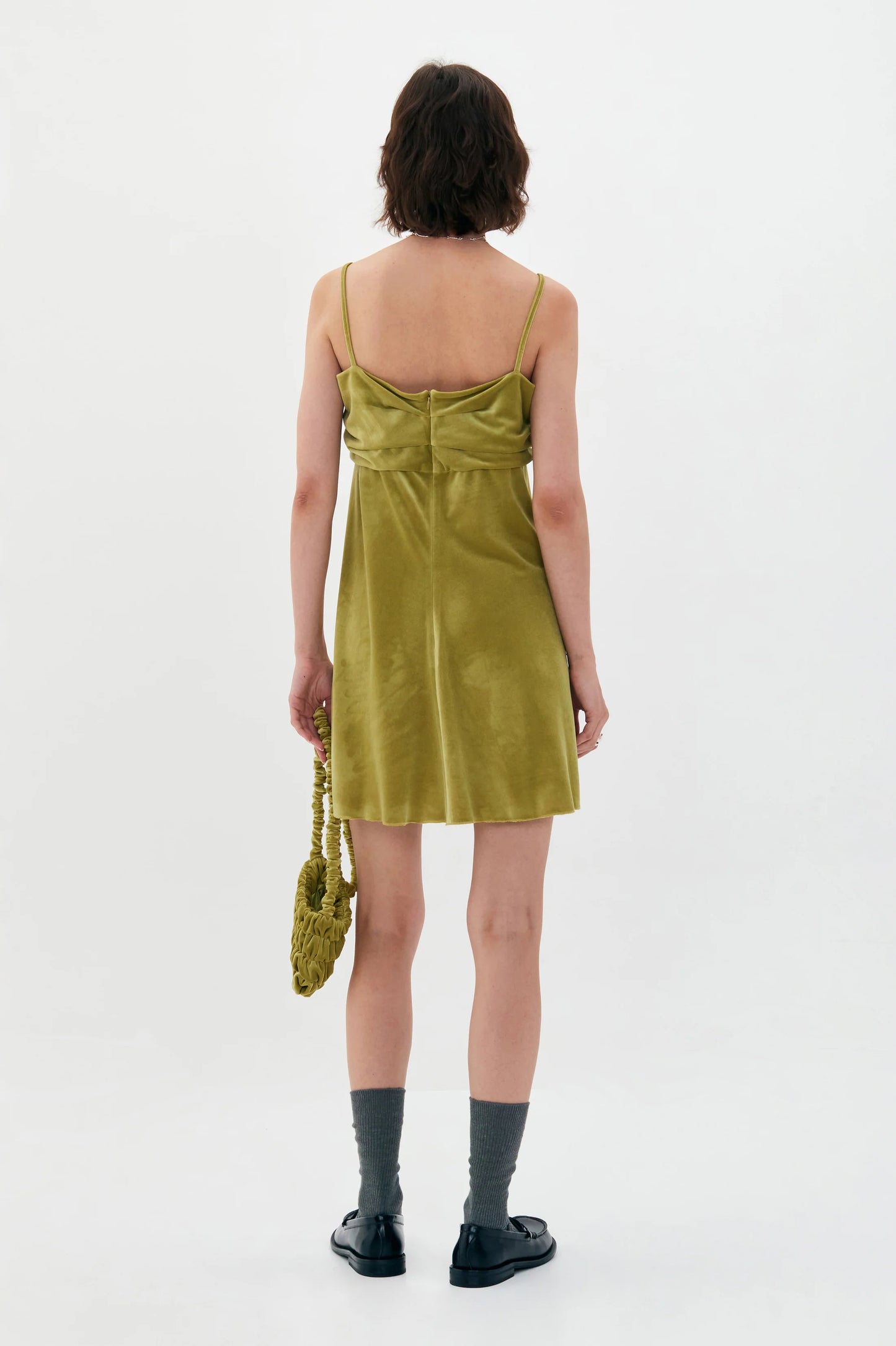 GREEN VELVET SLEEVELESS TOP