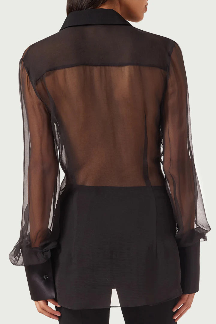 SHIRT W SATIN CUFFS