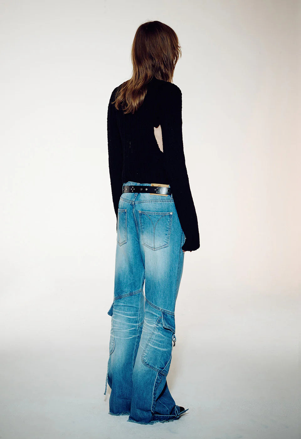 KNEE CARGO JEANS