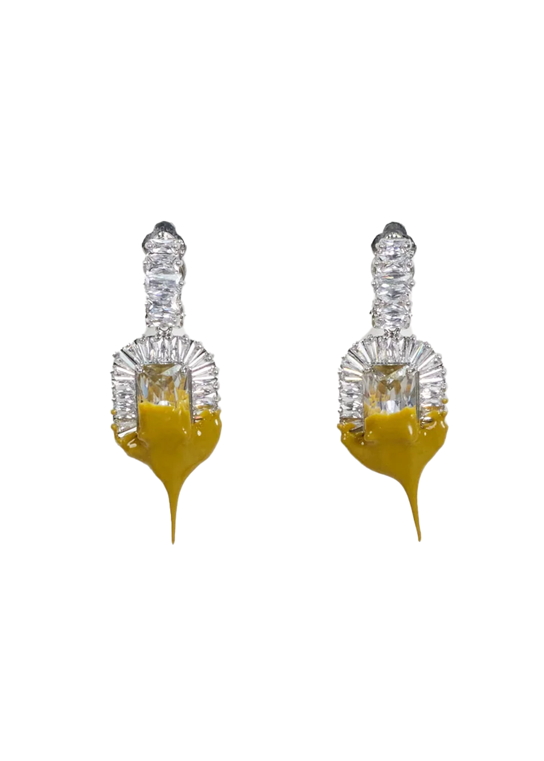 Diamond Dip Clip Earrings