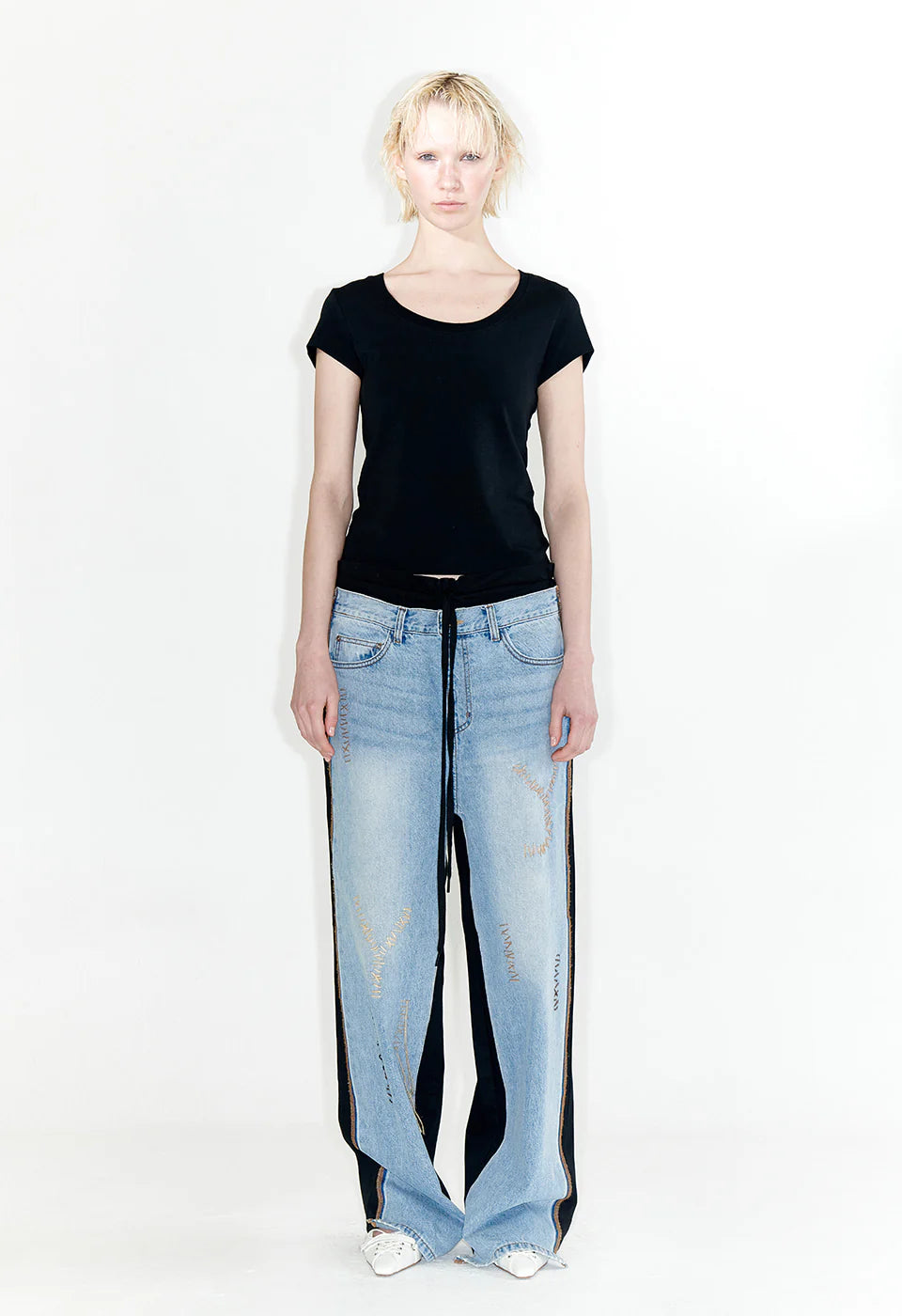 YY STITCH FRONT JEAN COTTON PANTS