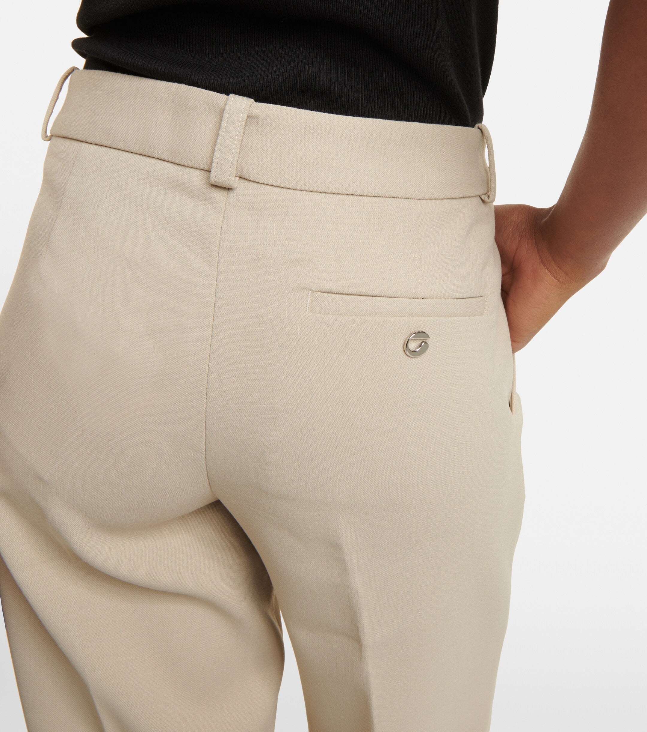 Low Rise Tailored Trousers Beige