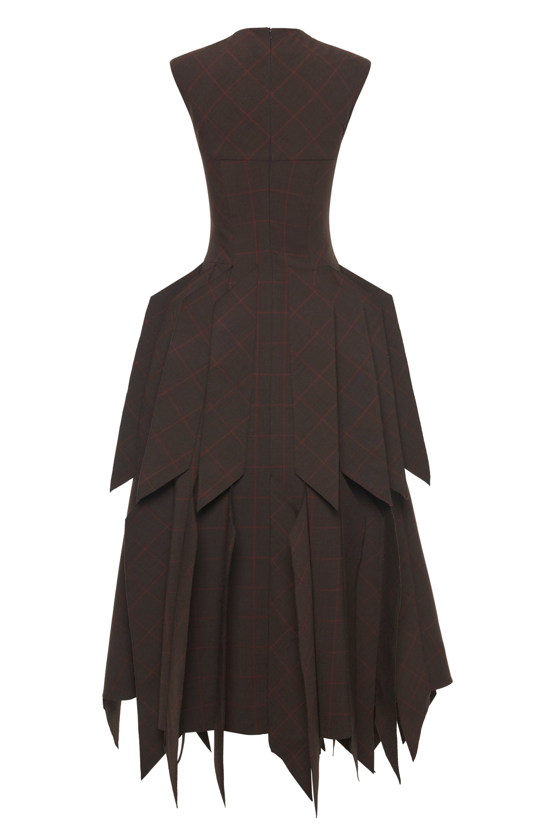Dress With Panels Brown Wool