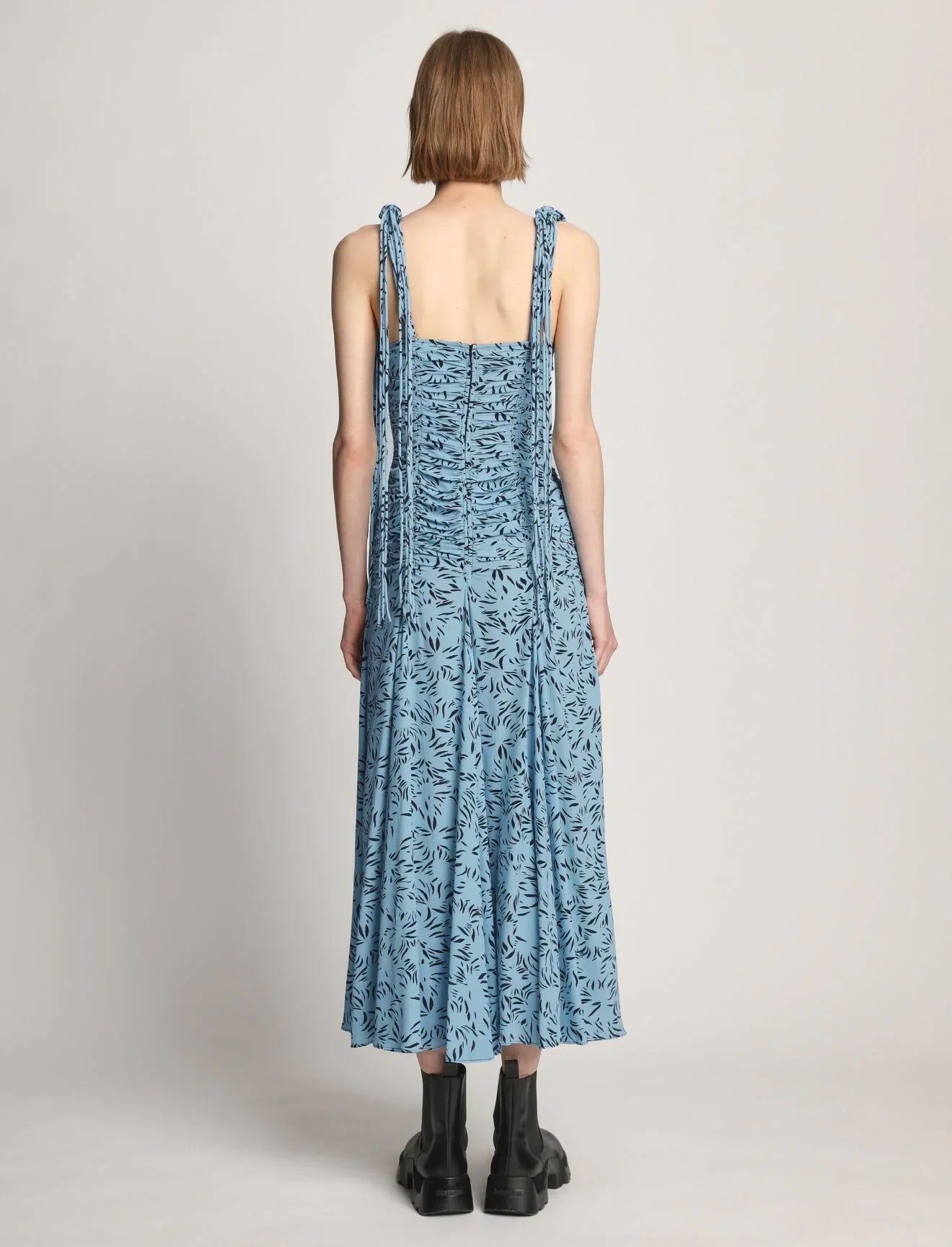PRINTED CREPE DE CHINE TANK DRESS