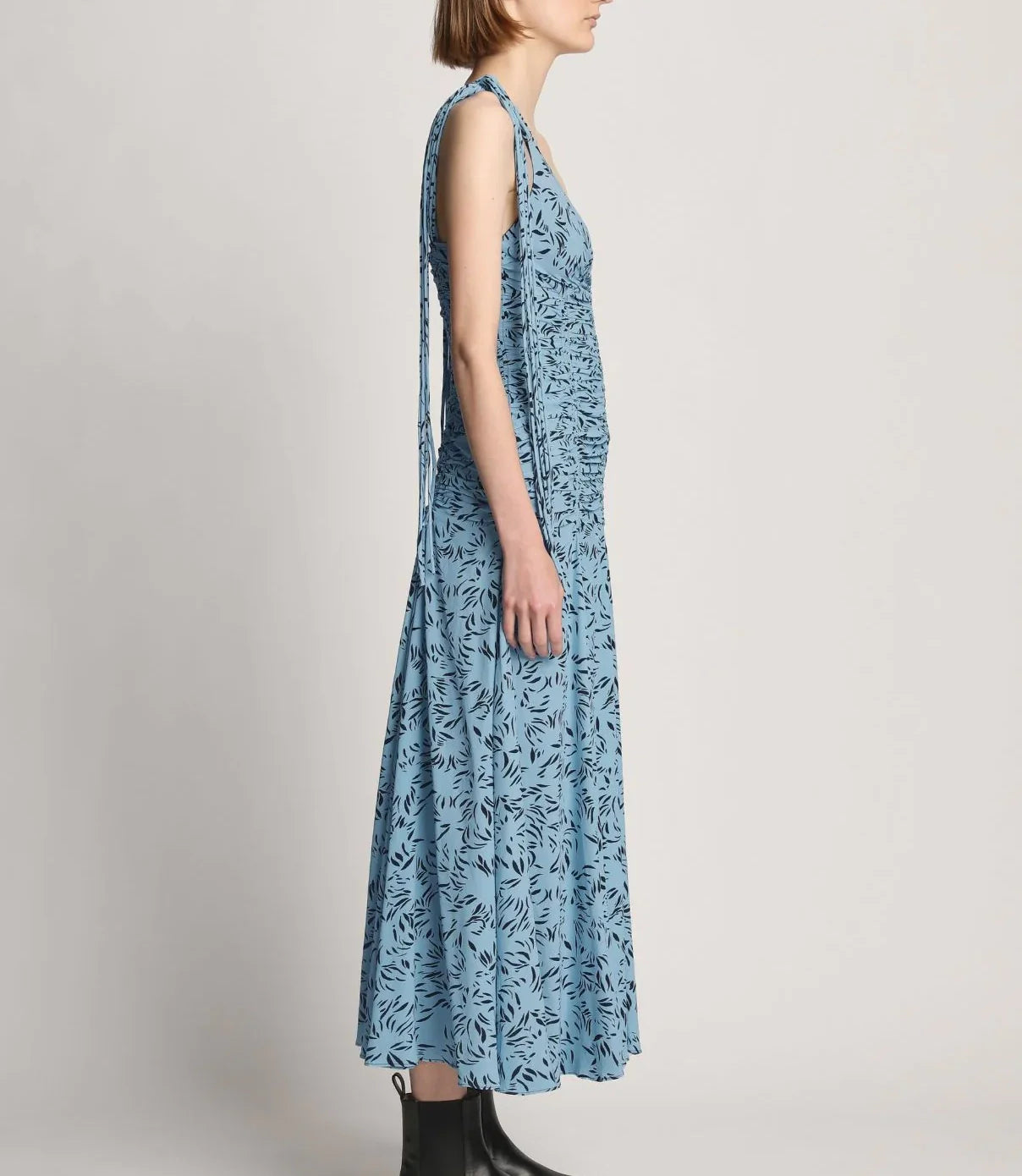 PRINTED CREPE DE CHINE TANK DRESS