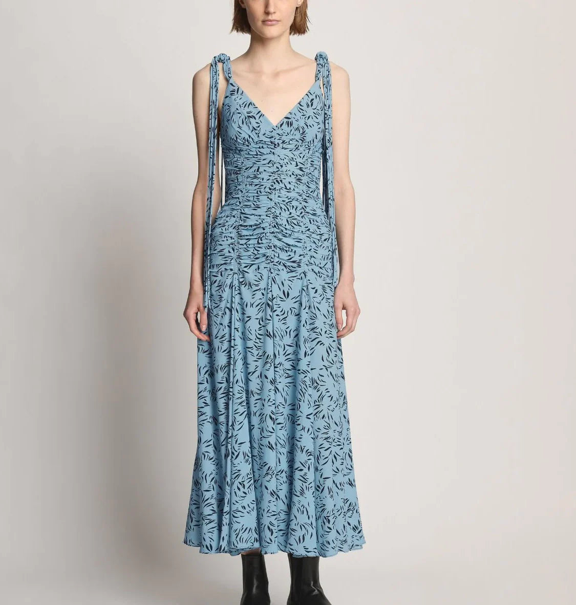 PRINTED CREPE DE CHINE TANK DRESS