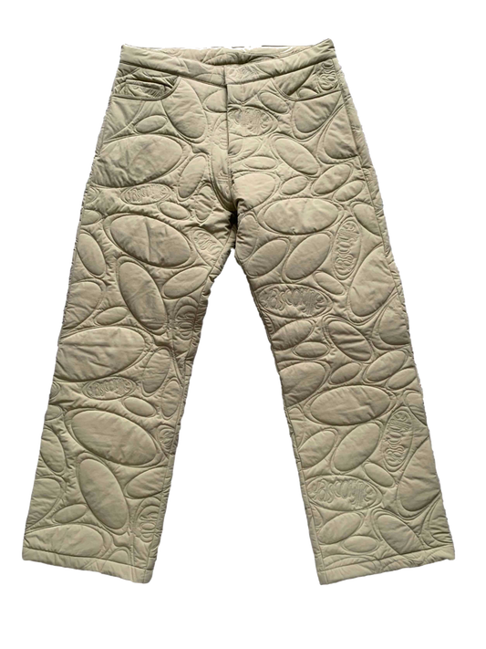 NYLON QUILTED TROUSER (GREEN)