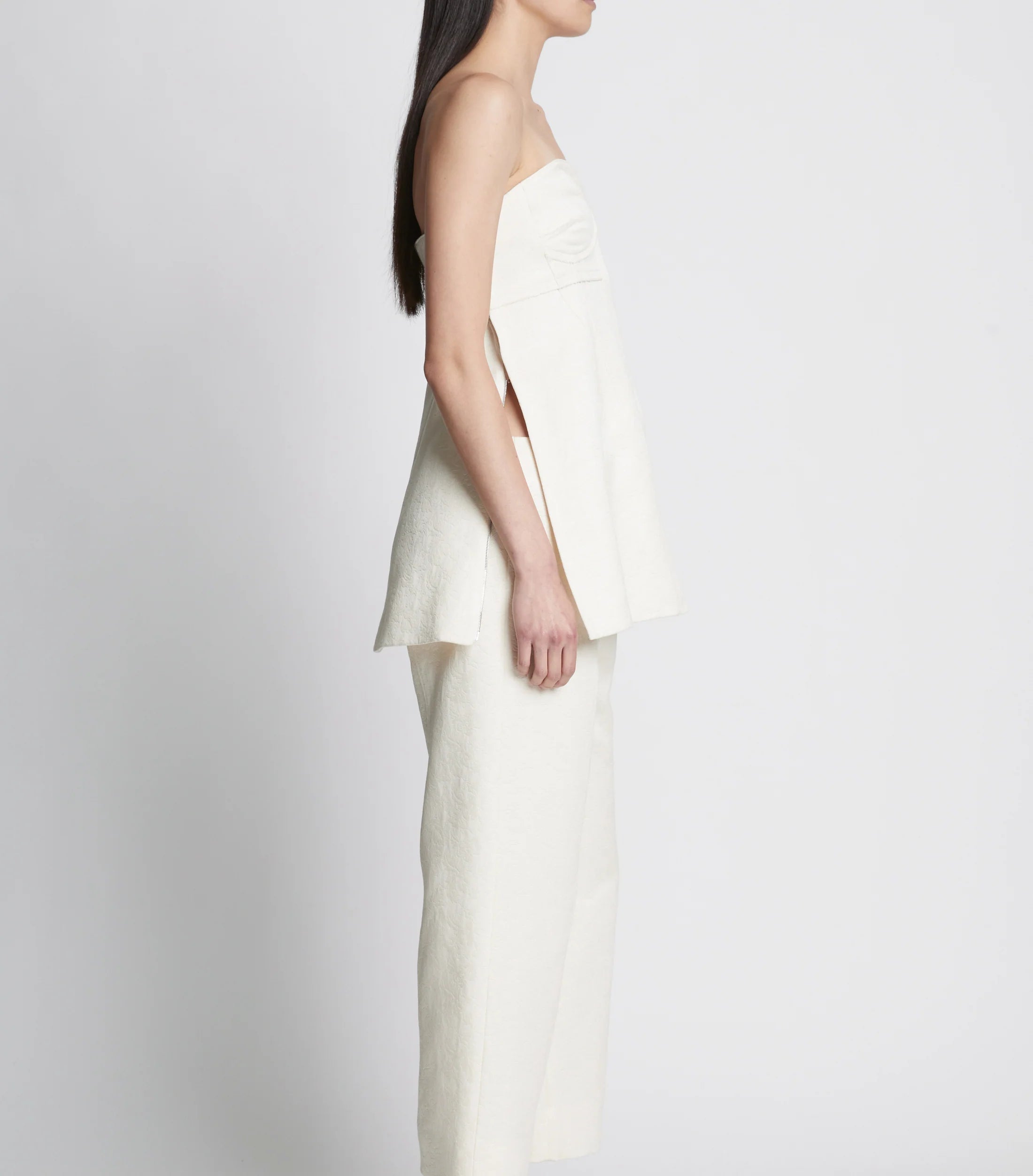 COTTON WOOL JACQUARD OFF WHITE BUSTIER