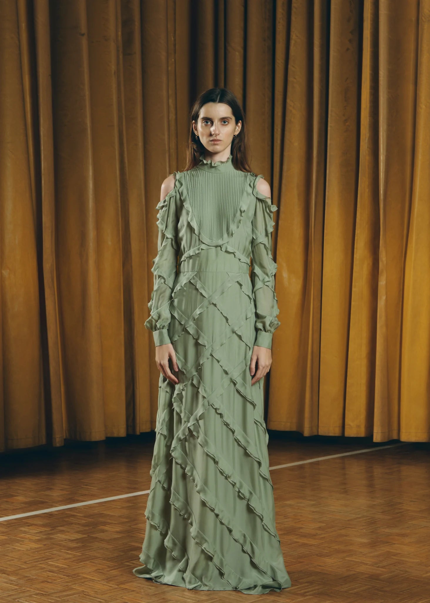 Textured Teresa Helbig dress for modern wedding guest dressing