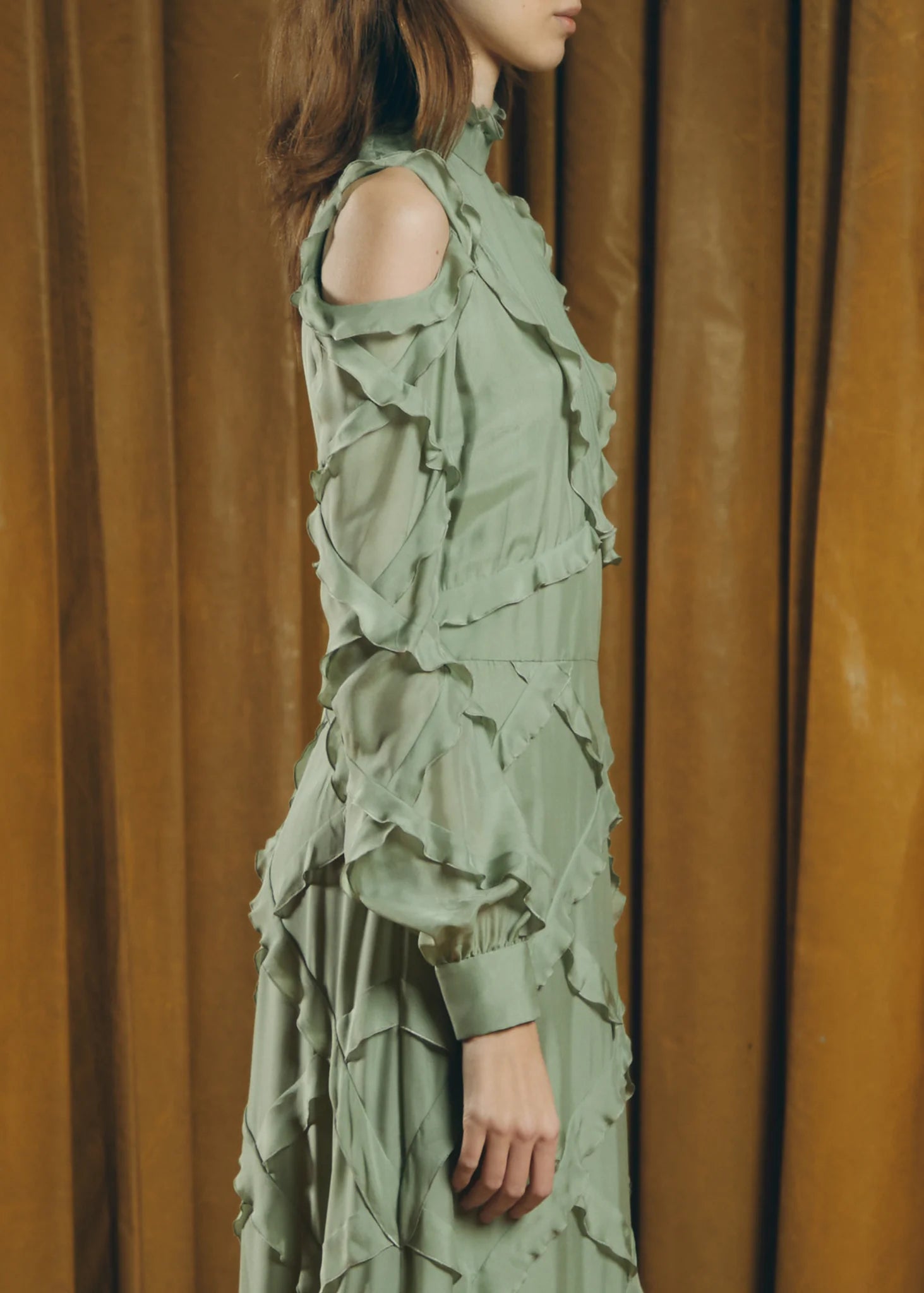 Textured Teresa Helbig dress for modern wedding guest dressing