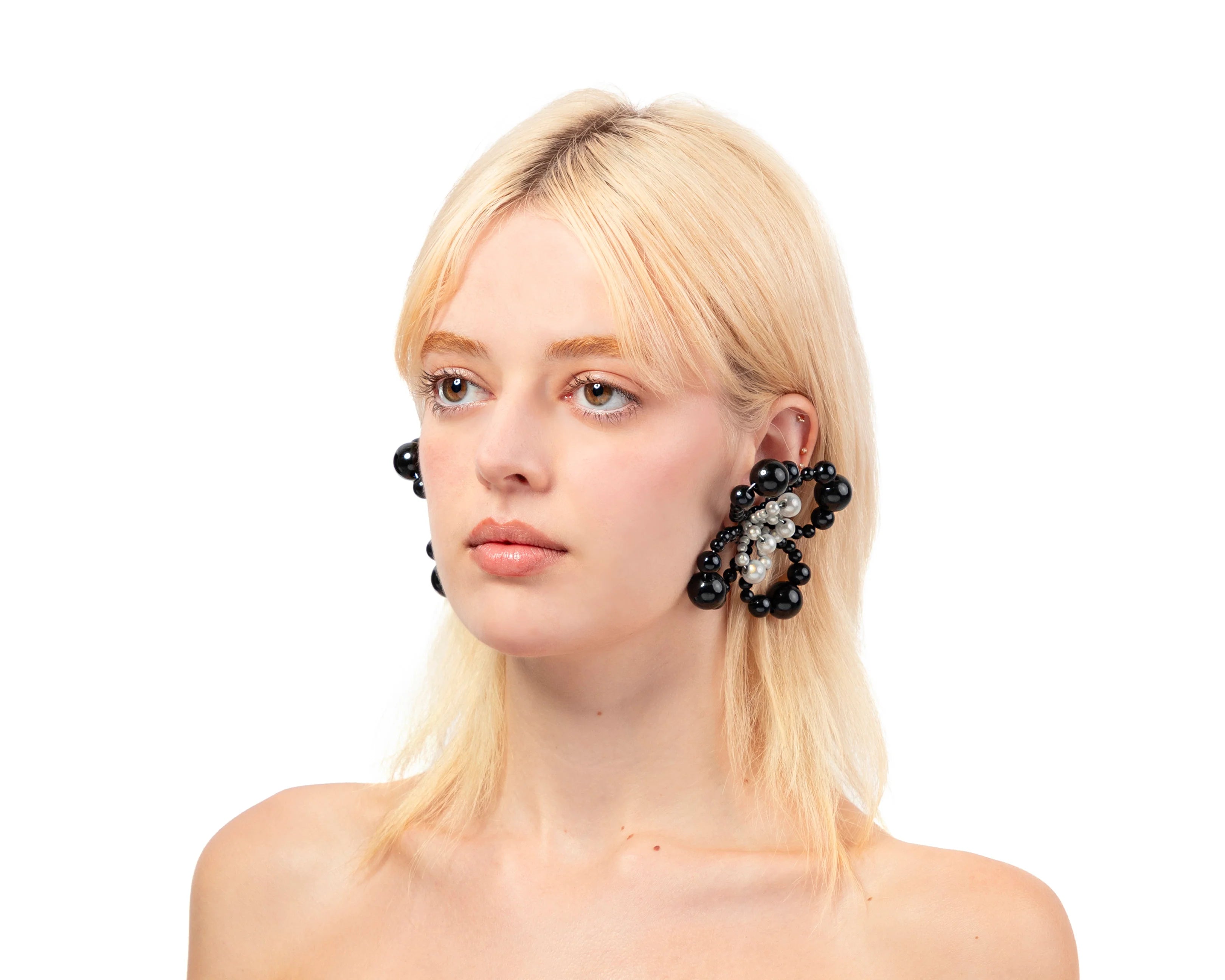 CANDY EARRINGS - BLACK/REFLECTIVE GREY