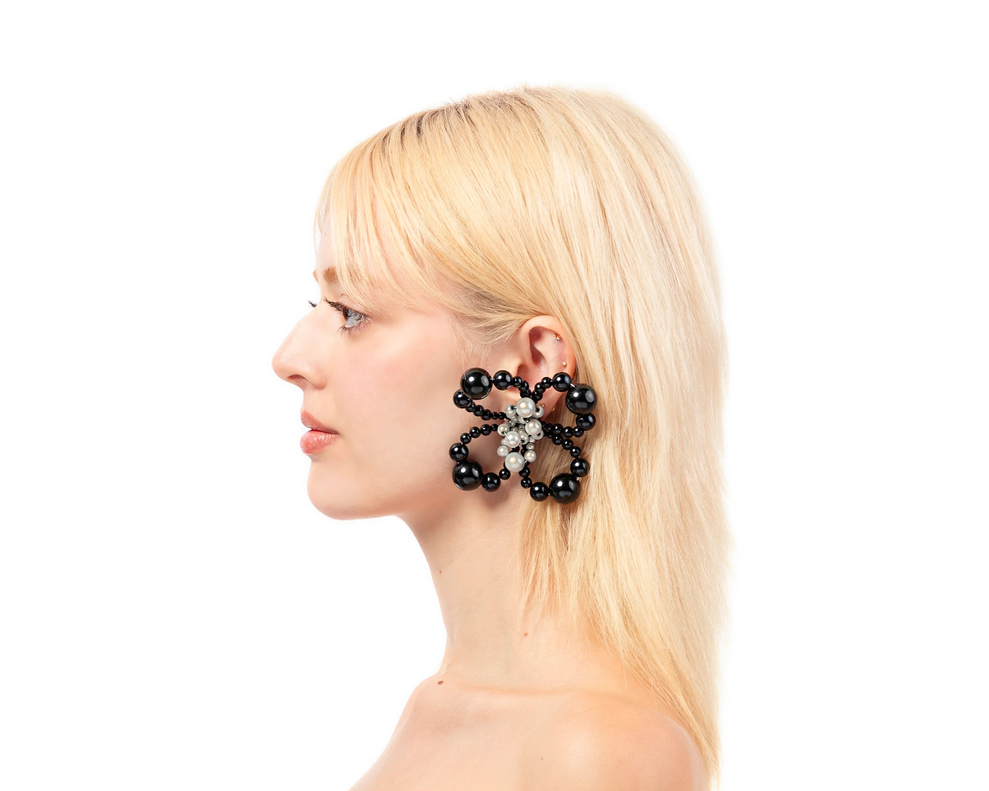 CANDY EARRINGS - BLACK/REFLECTIVE GREY