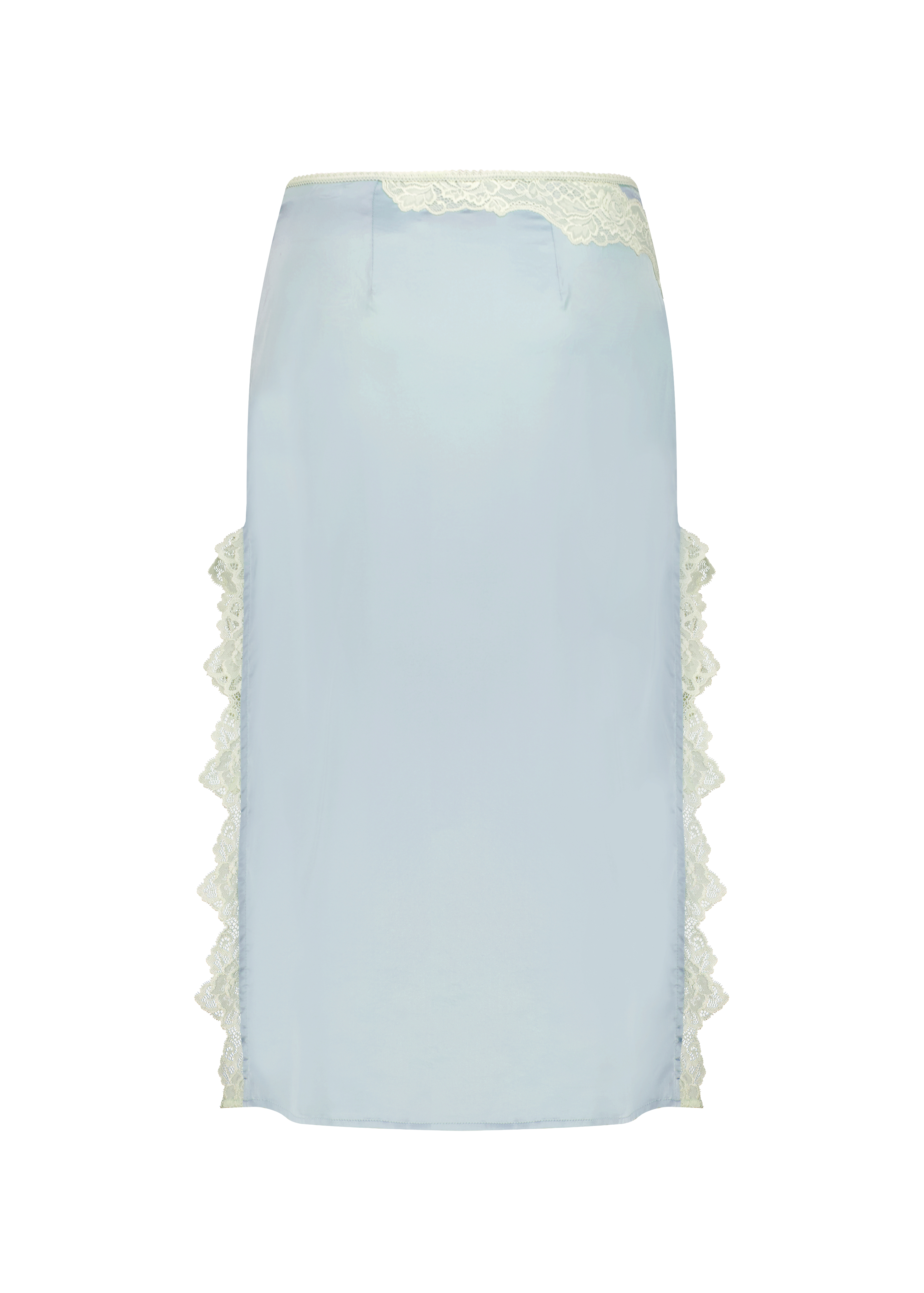 ATTITUDE MIDI SKIRT - ANTIQUE BLUE/PISTACHIO