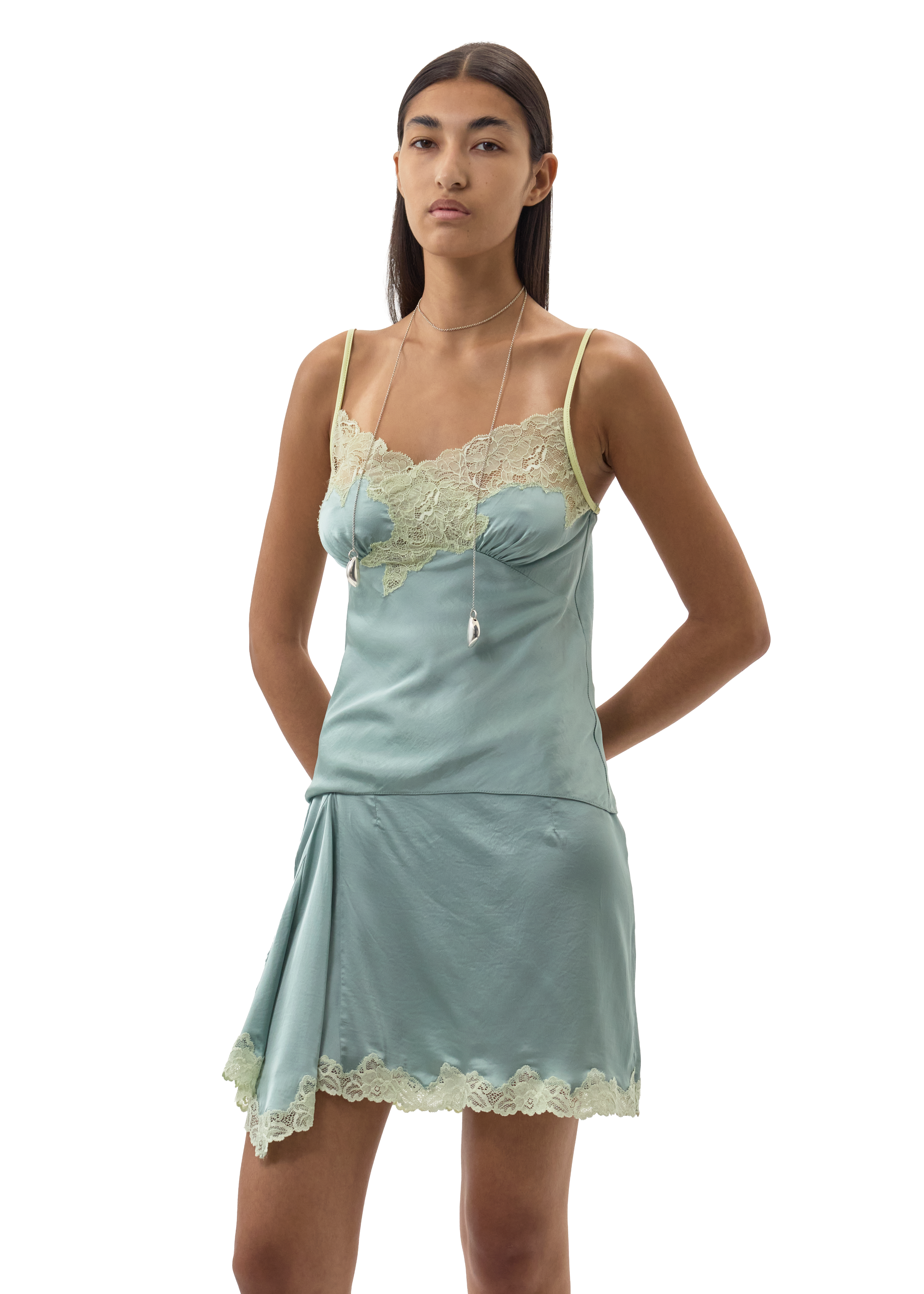 SALSA MINI SKIRT -  ANTIQUE BLUE/PISTACHIO