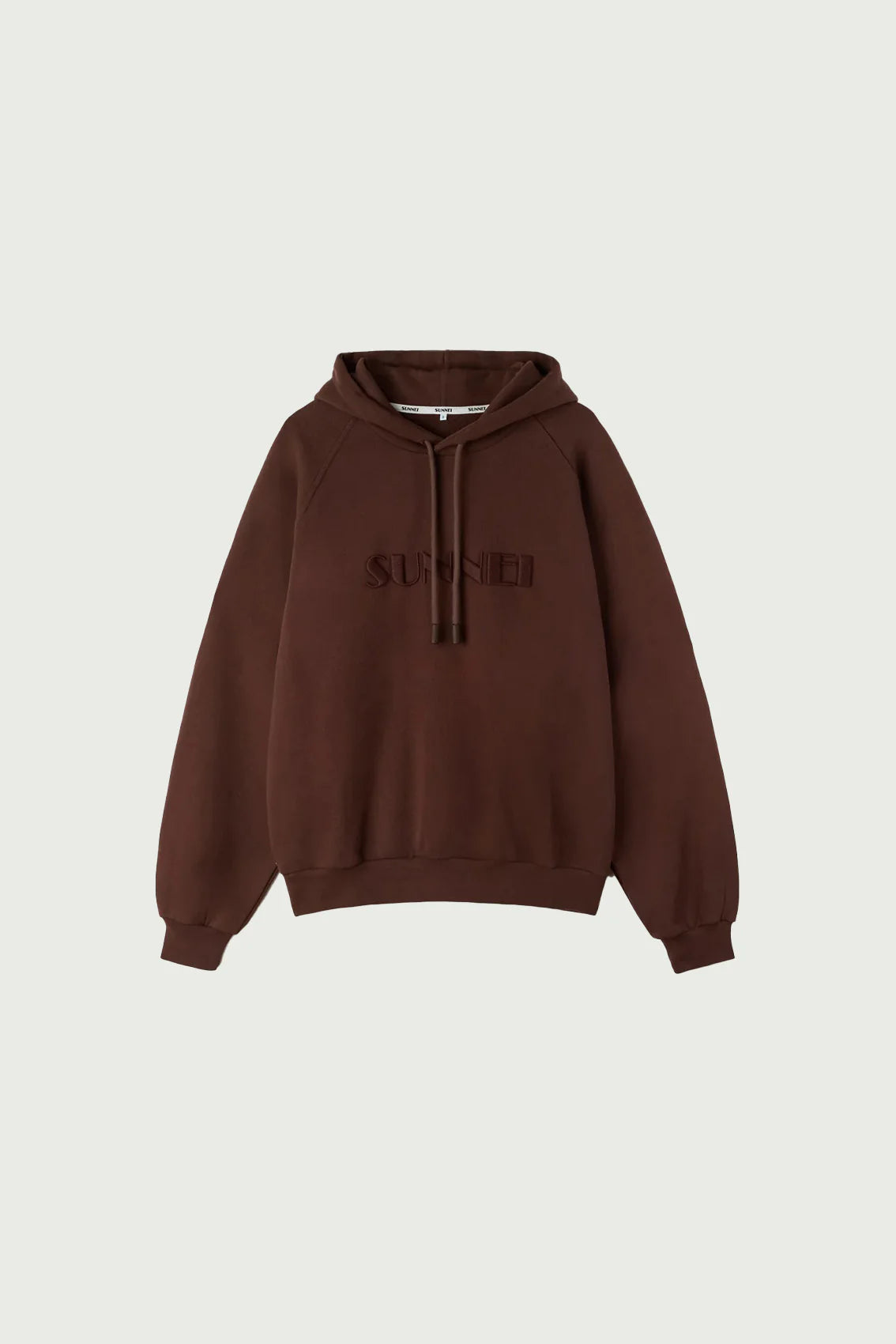 HOODIE W BIG LOGO EMBROIDERED BROWN
