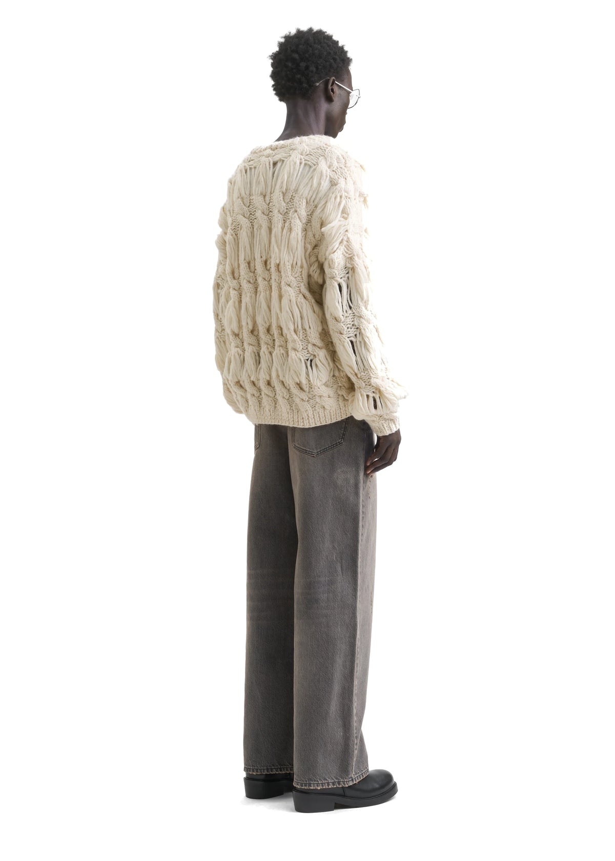 OPEN CABLE-KNIT SWEATER