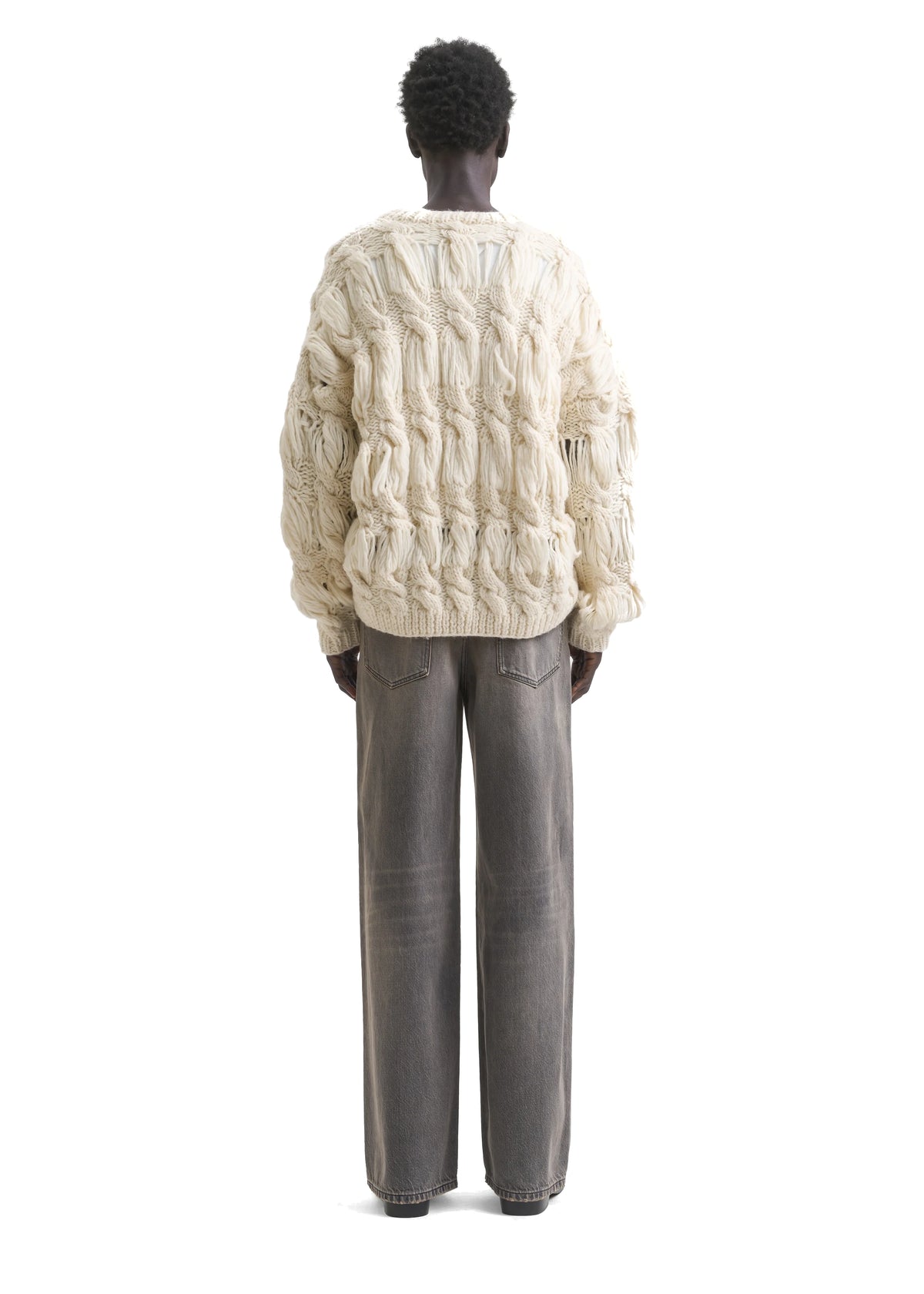 OPEN CABLE-KNIT SWEATER
