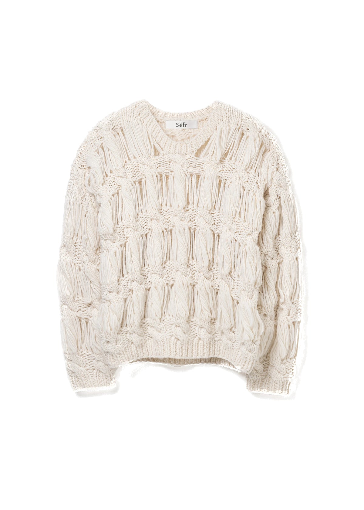 OPEN CABLE-KNIT SWEATER