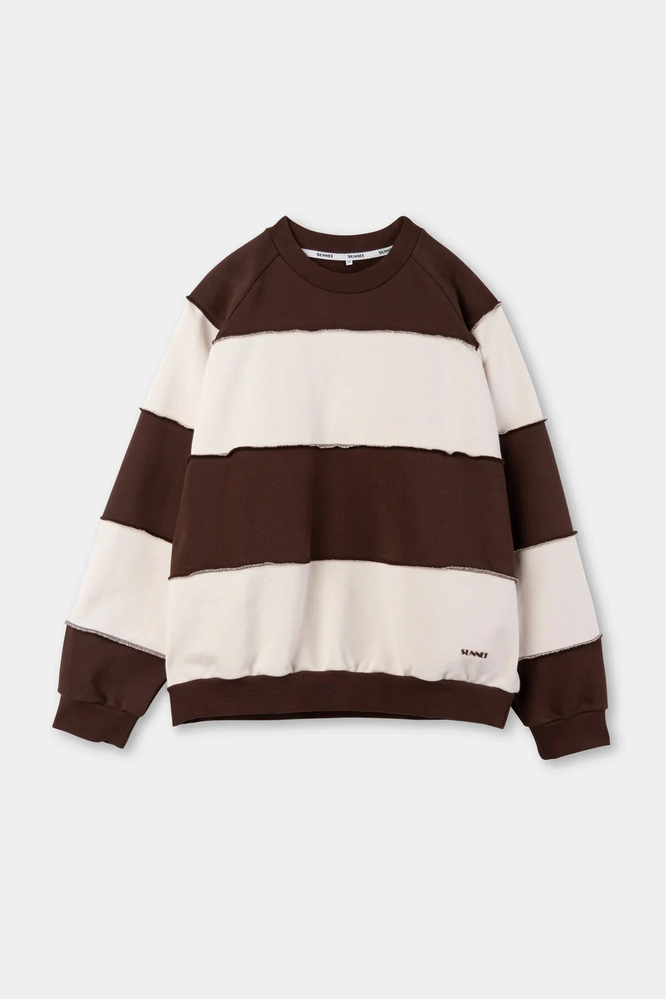 CLASSIC SWEATSHIRT PANEL CUTS BROWN