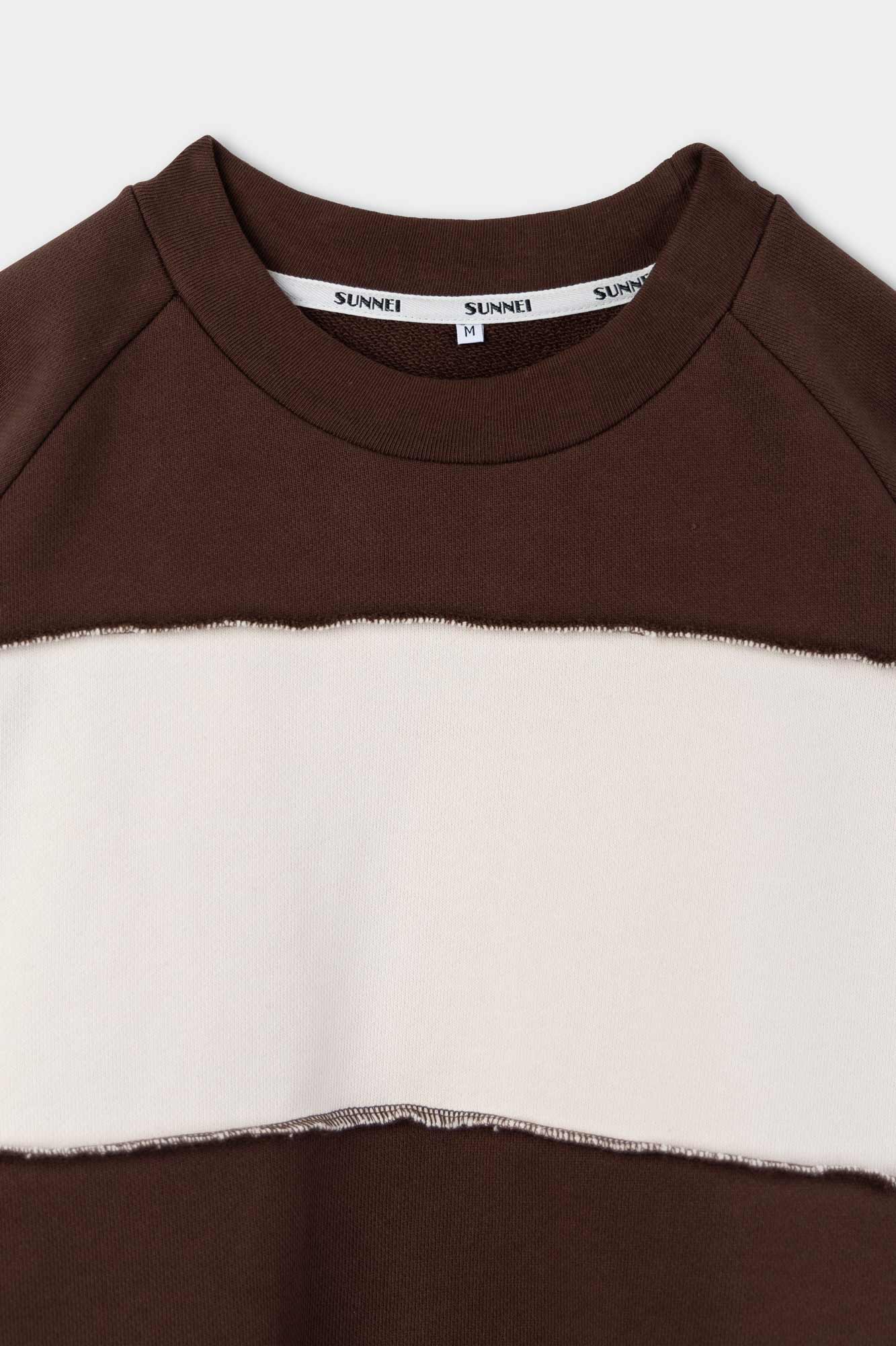 CLASSIC SWEATSHIRT PANEL CUTS BROWN