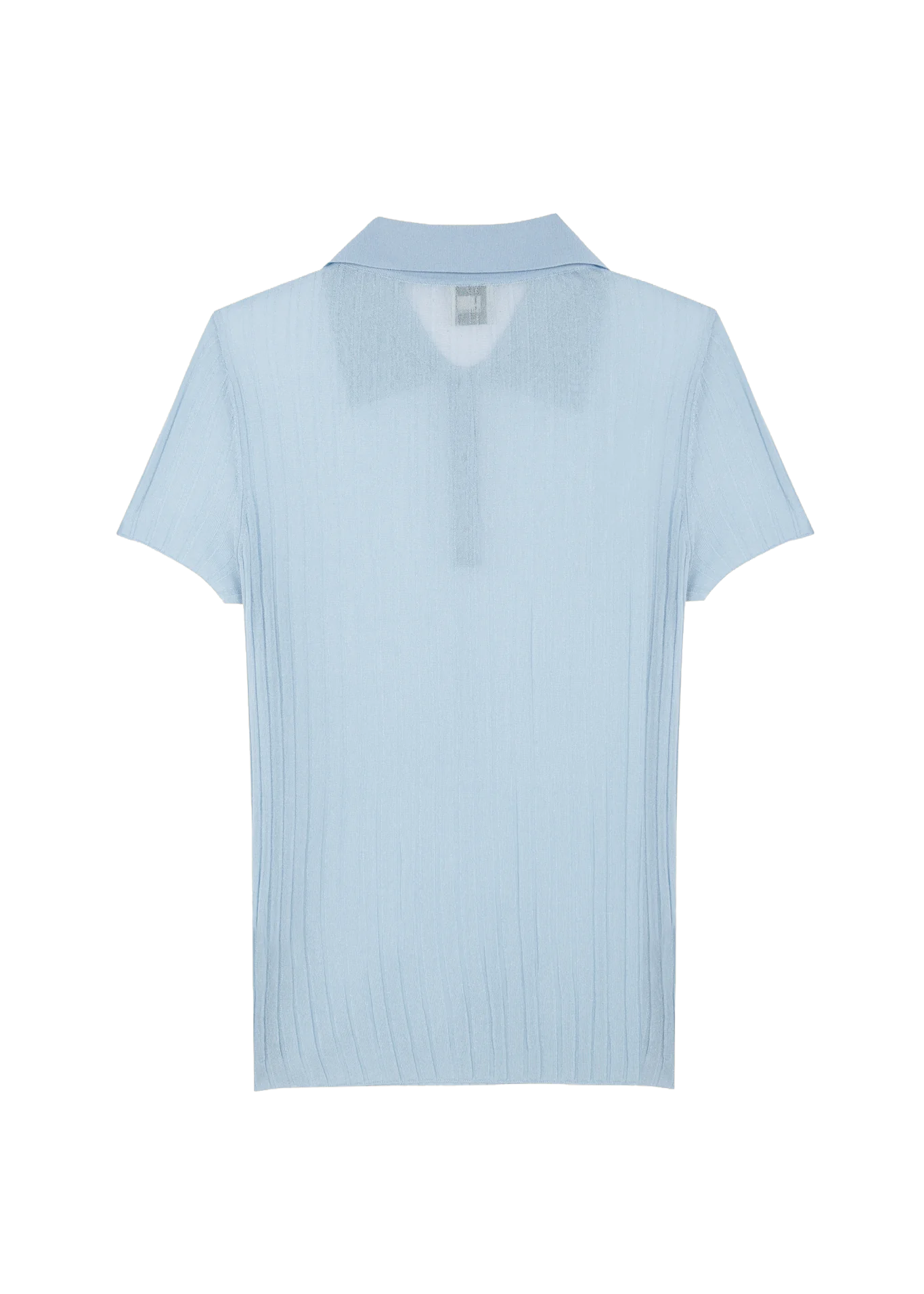 RIBBED LIGHT BLUE KNIT POLO