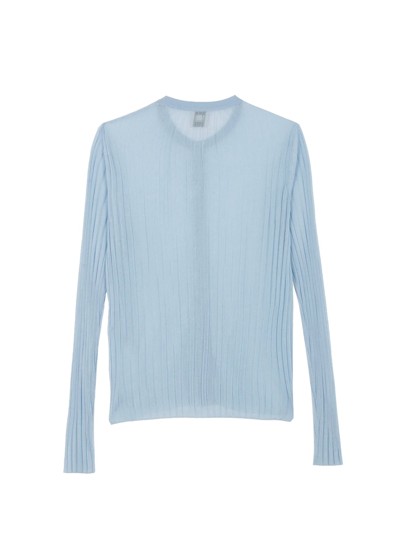 RIBBED LIGHT BLUE KNIT CARDIGAN