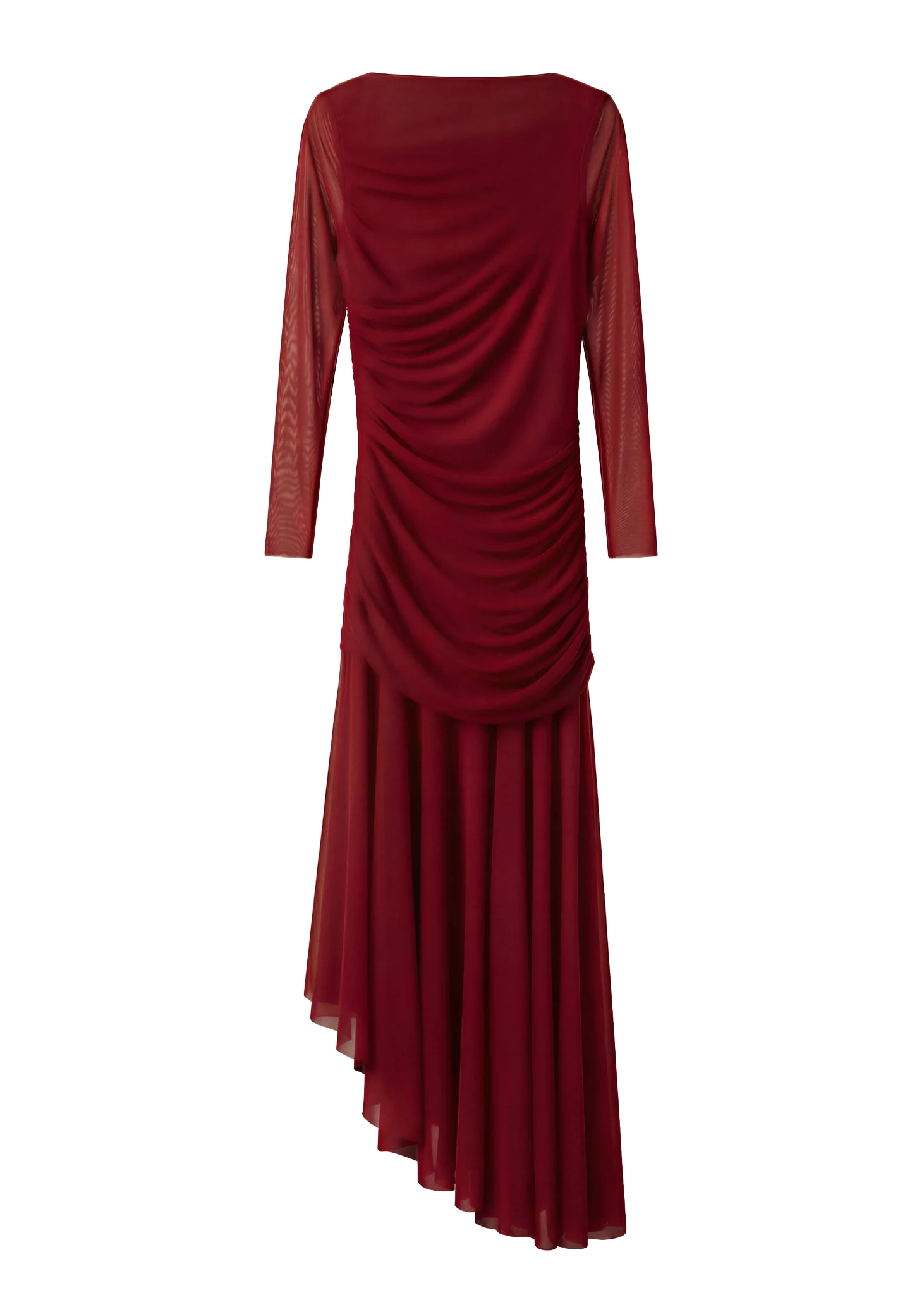 DRAPED RED TULLE DRESS