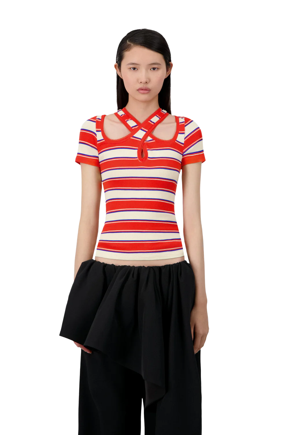 CRISS CROSS STRIPED TOP