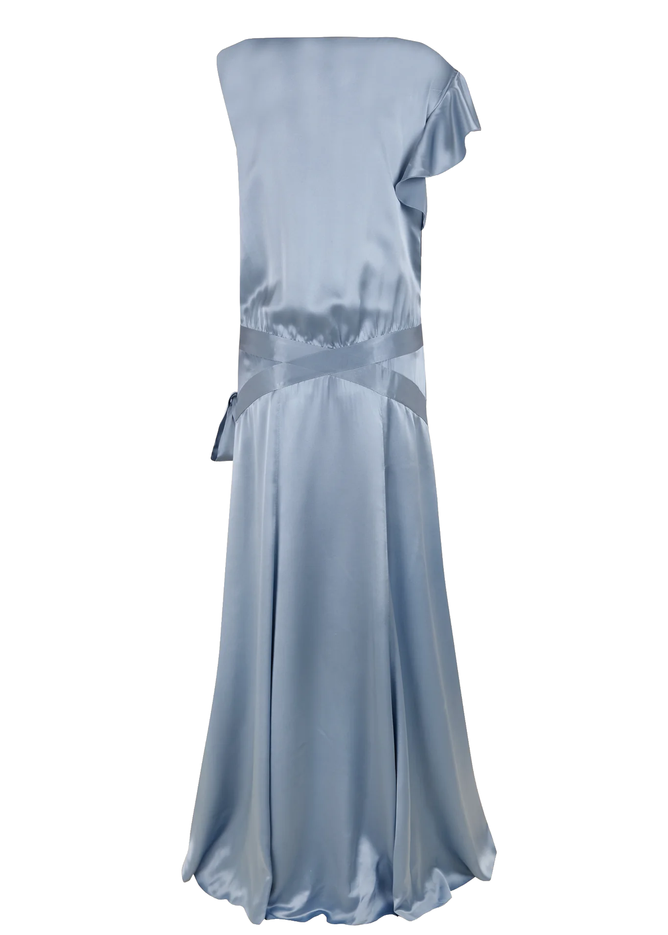 TWENTIES-STYLE BLUE SILK DRESS