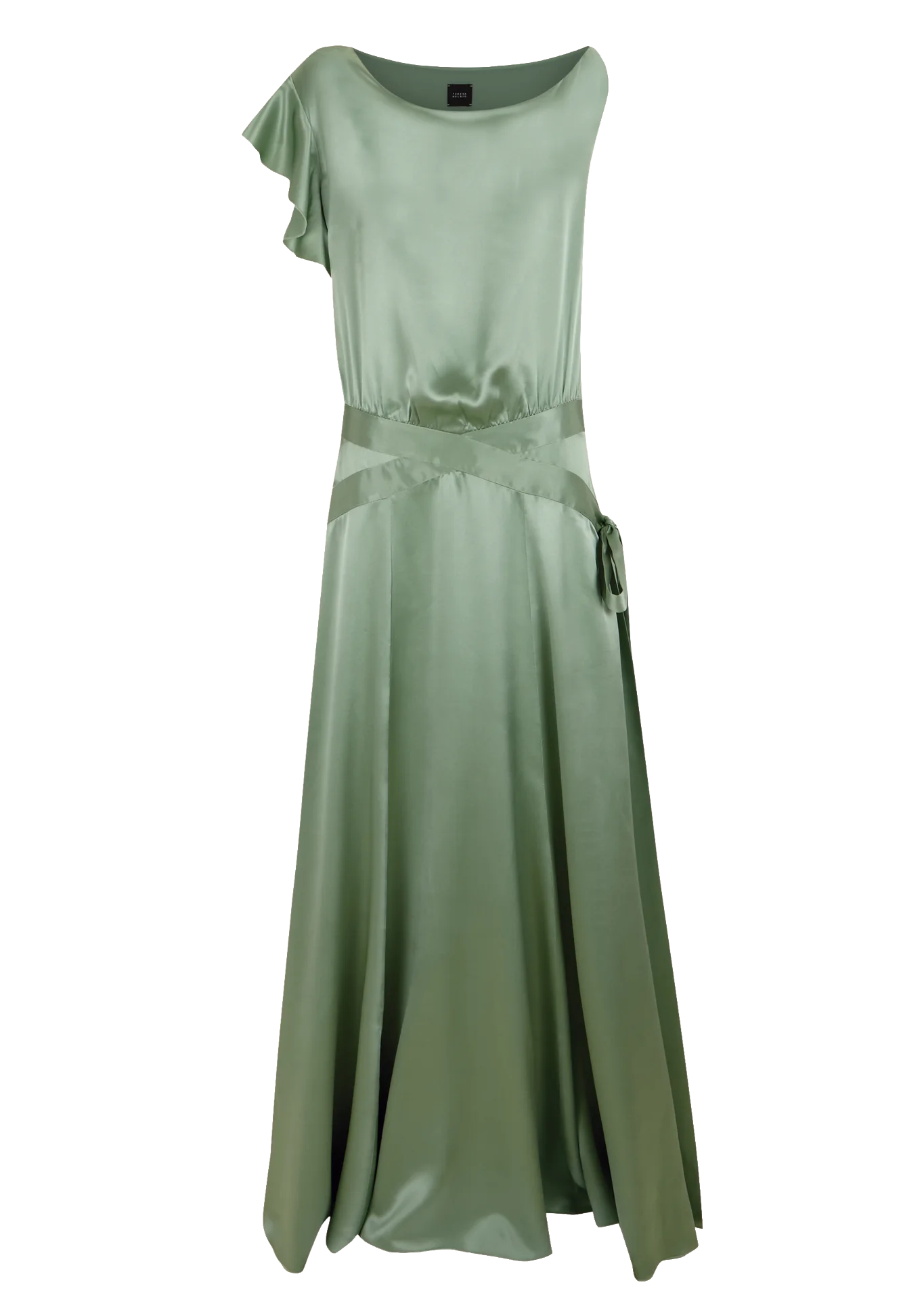 Mint green Teresa Helbig satin dress for daytime wedding guest dressing