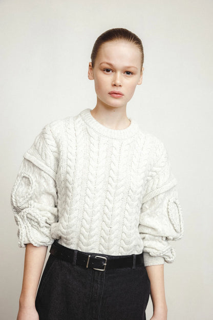 CANADA CABLE BRAIDED KNIT /OAT