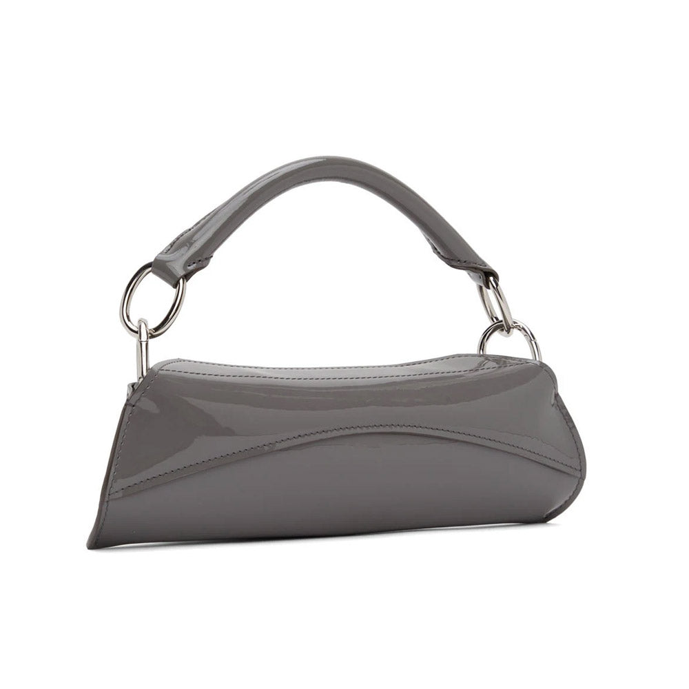 GREY ELONGATED TOP HANDLE BAG