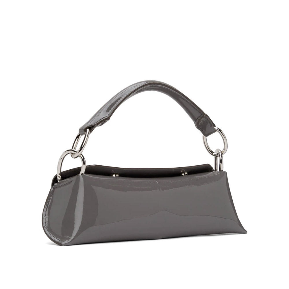 GREY ELONGATED TOP HANDLE BAG