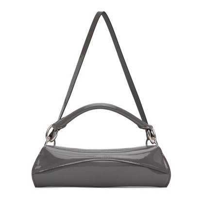 GREY ELONGATED TOP HANDLE BAG