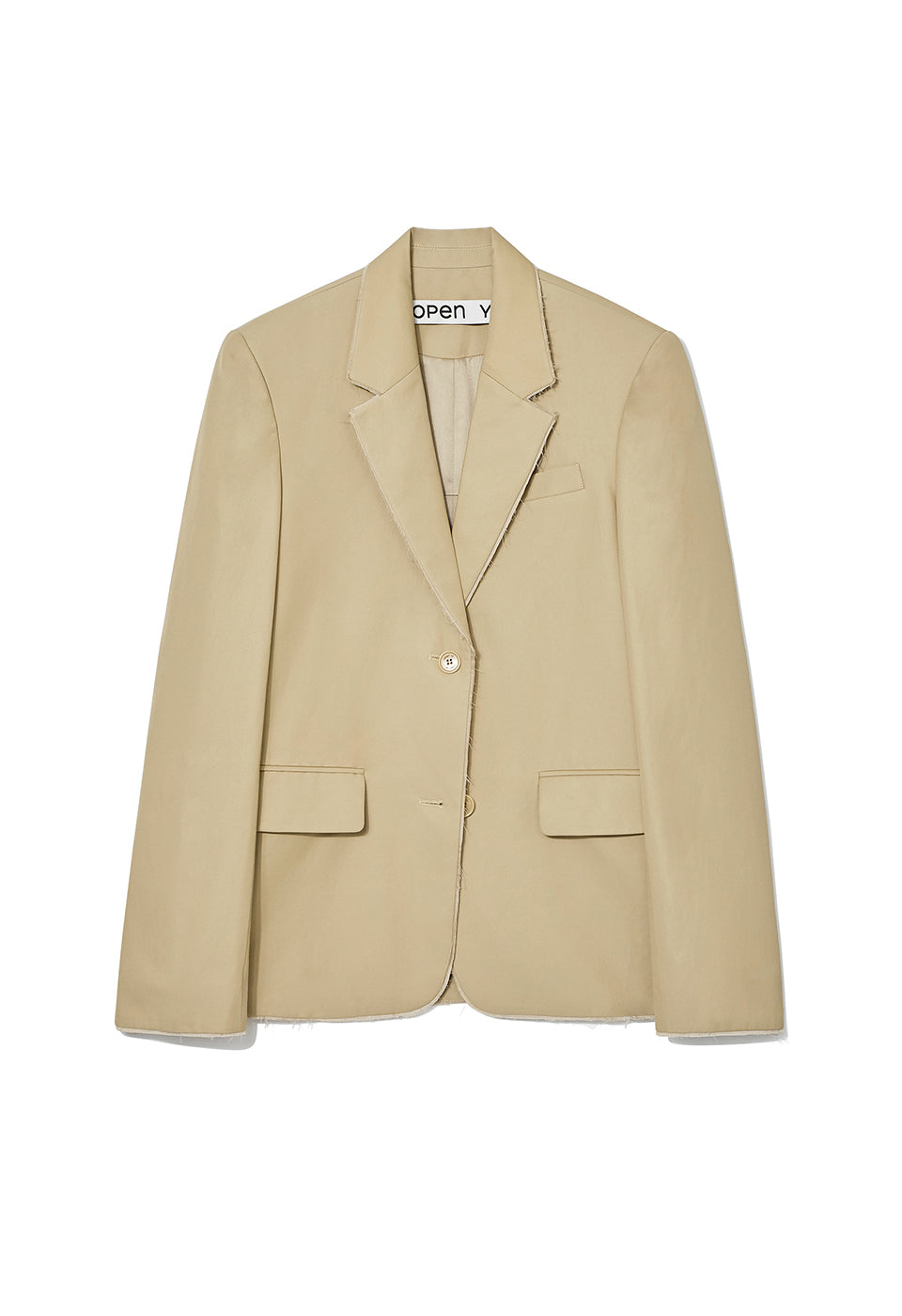 RAW EDGE SINGLE-BREASTED BLAZER BEIGE