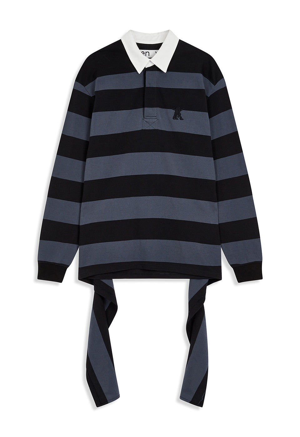Knitted Stripe Trim Rugby Shirt