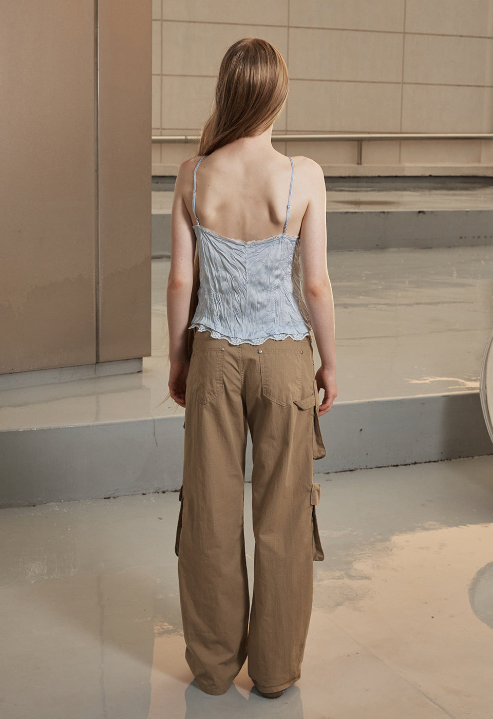CARGO POCKET PANTS BEIGE