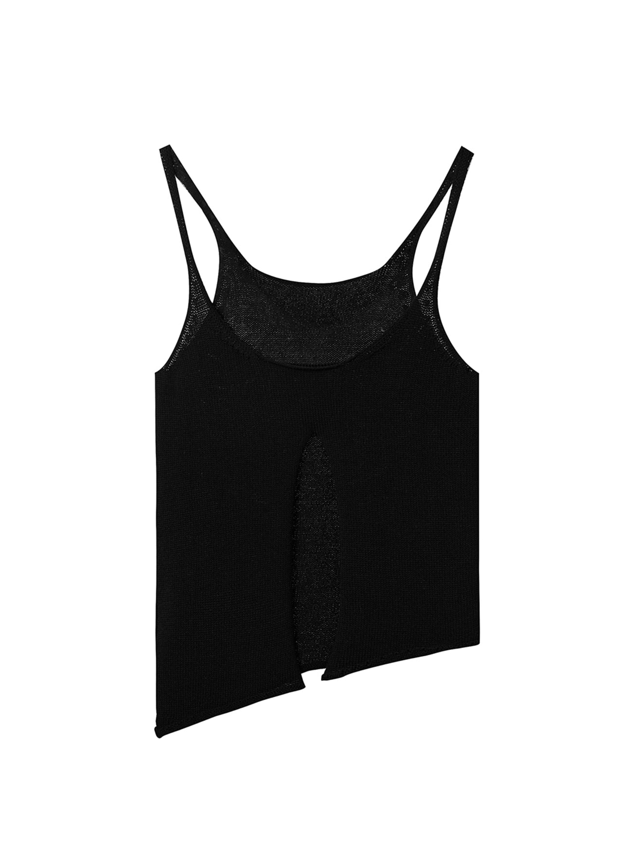 SLIT KNITTED SLEEVELESS BLACK