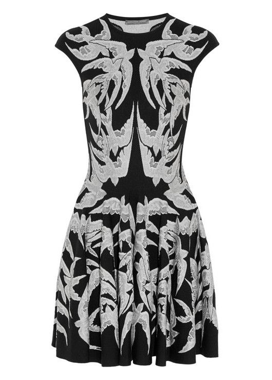 Jacquard-knit wool dress