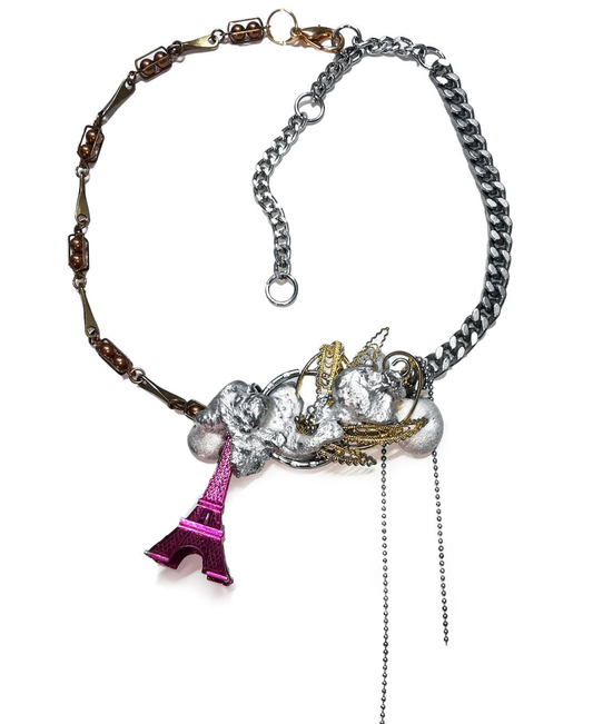 FUCHSIA EIFFEL NECKLACE