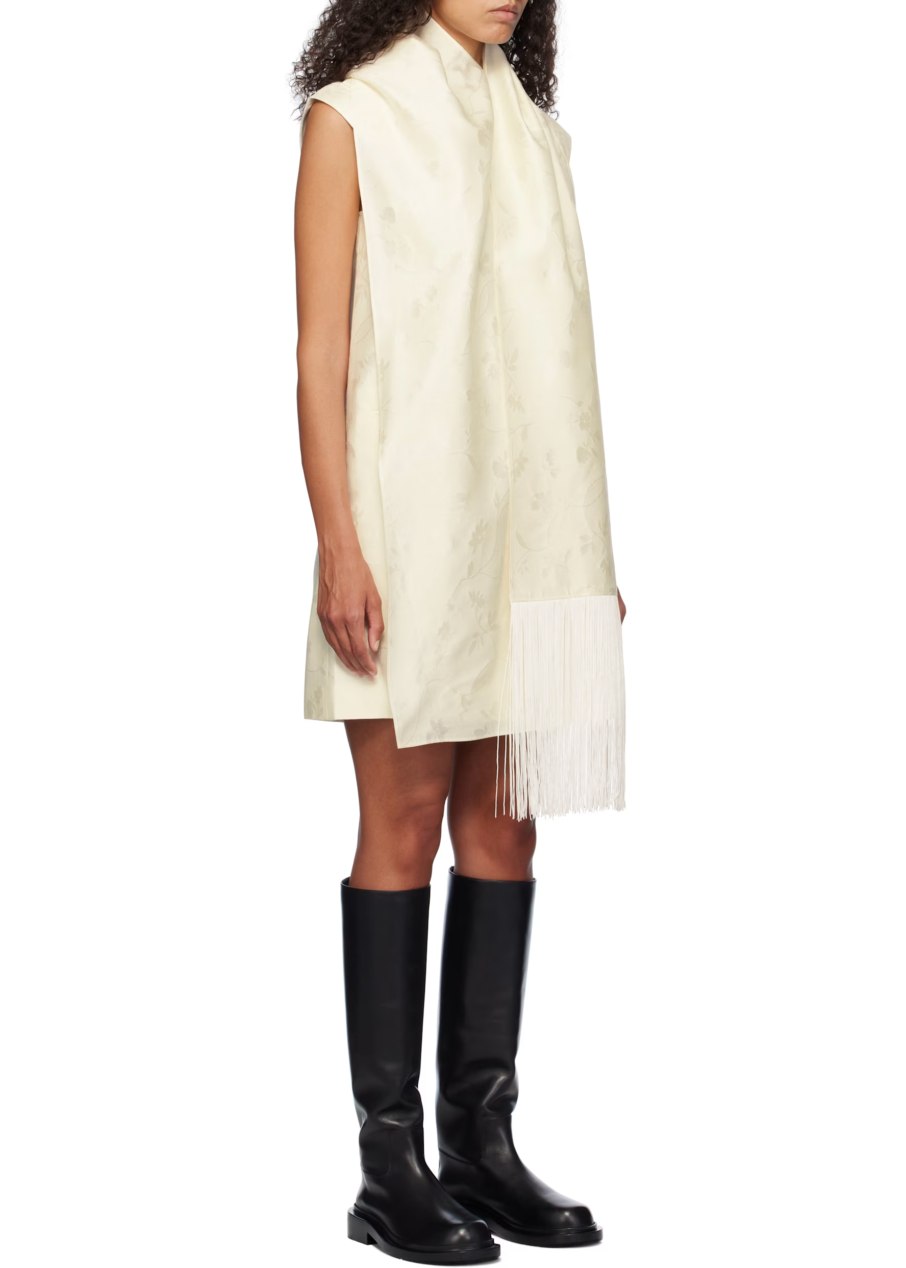 Off-White Fringed Scarf Minidress