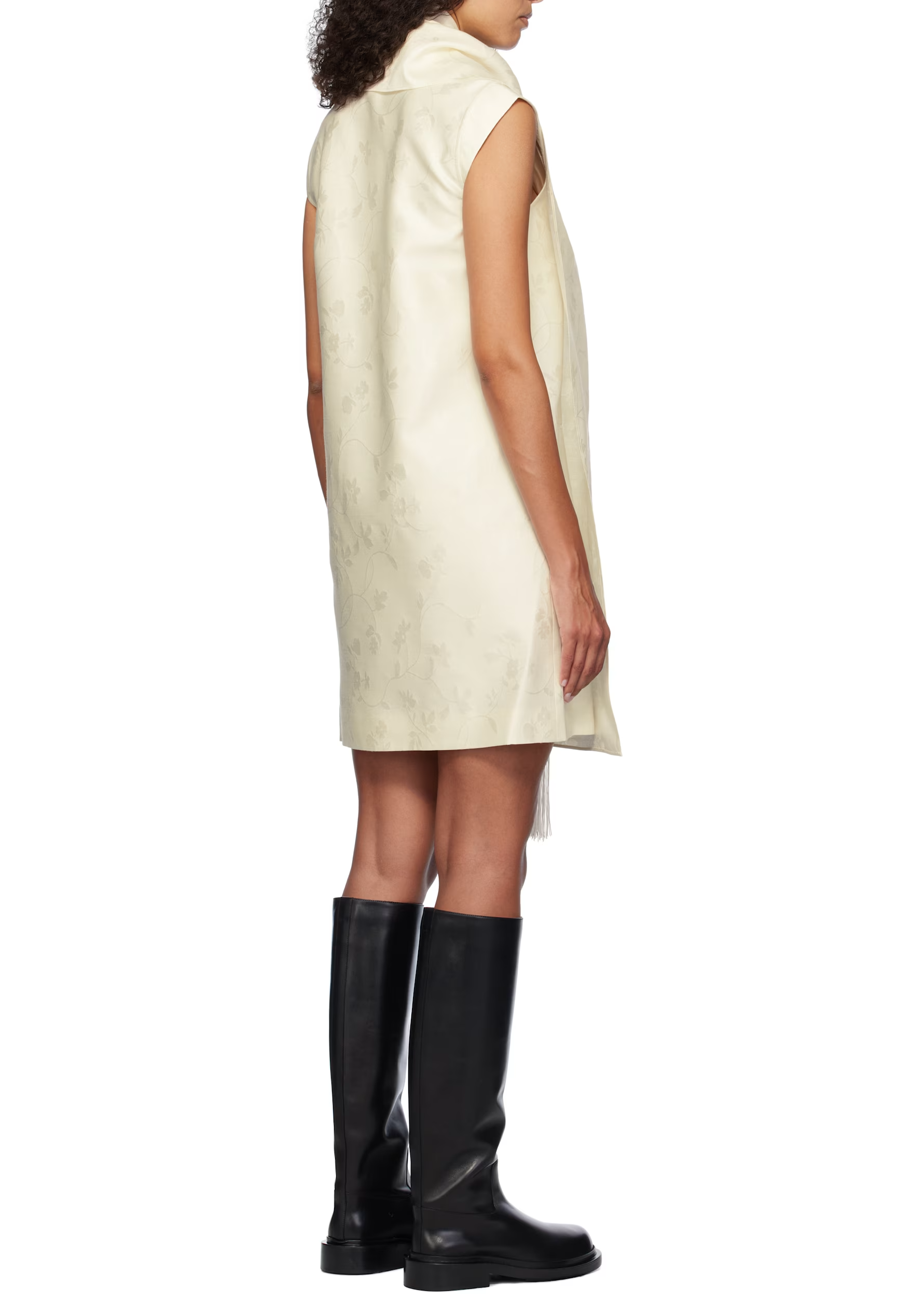 Off-White Fringed Scarf Minidress