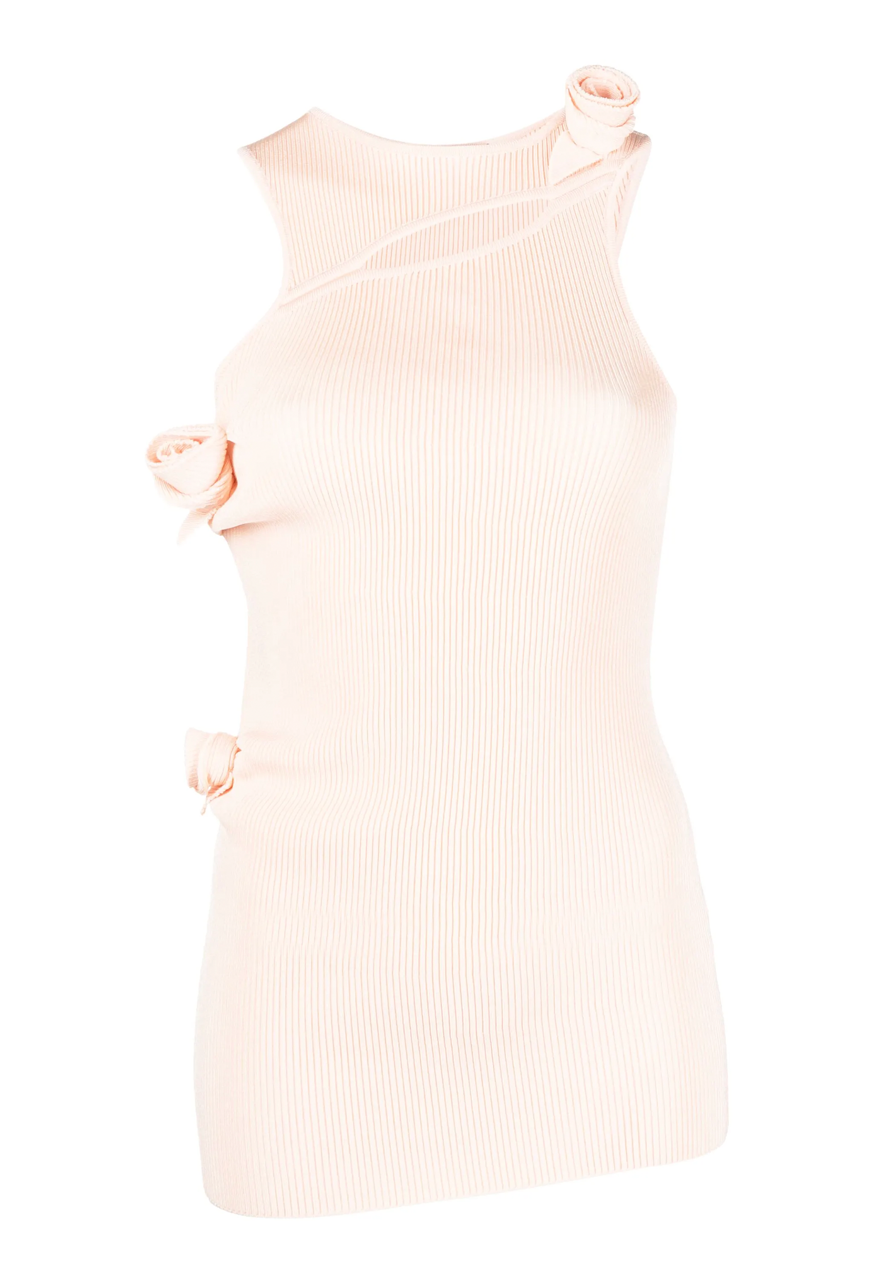 Asymmetric Flower Knit Mini Dress