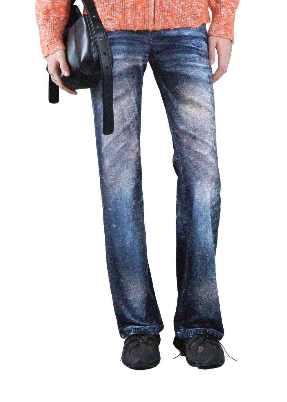 PARIS PRINTED VELOUR TROUSER BLUE